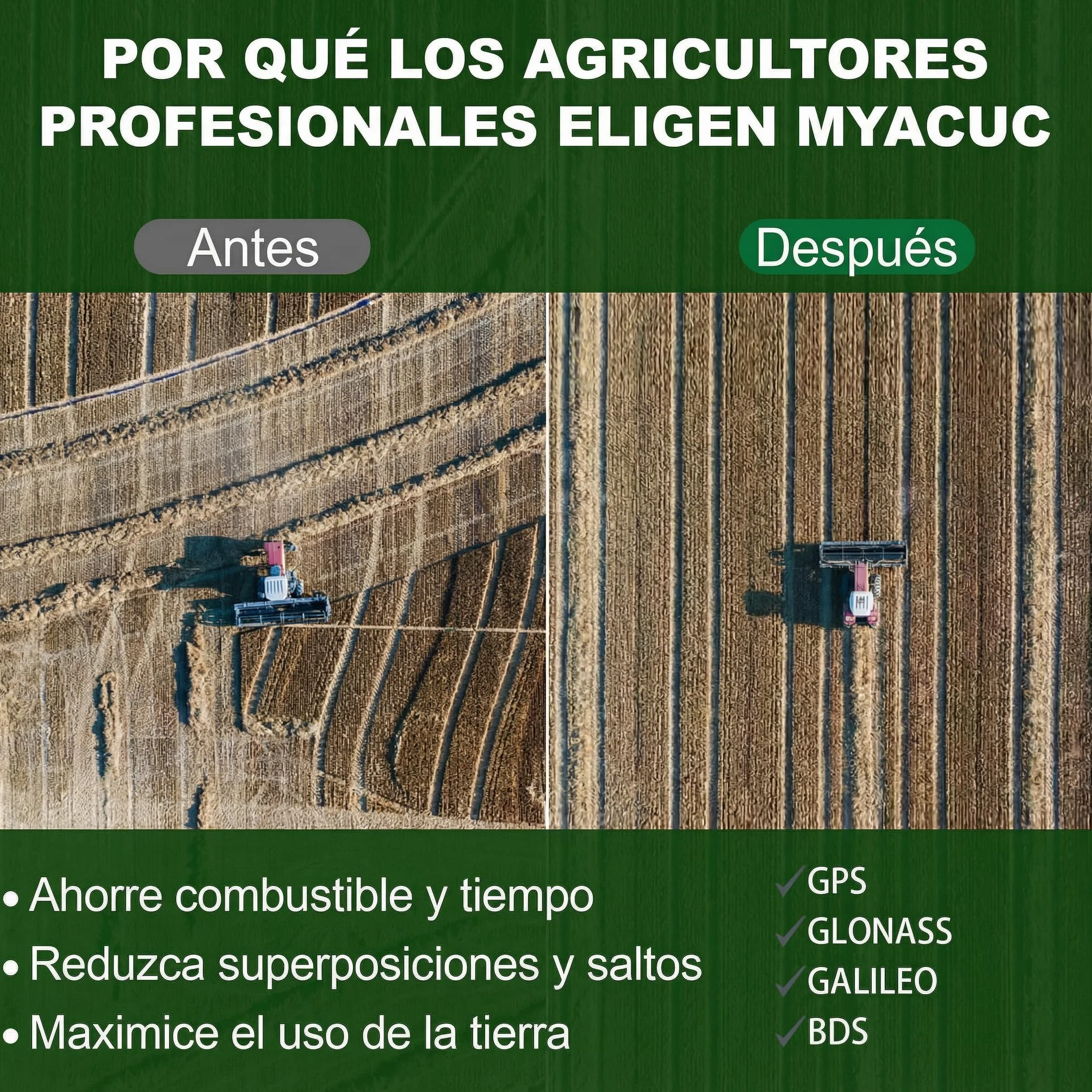Navegador GPS para Tractor para Agricultura de Precisión, Navegador Agrícola GNSS con Pantalla Táctil de 9", Adecuado para Pulverización, Arado y Siembra, Posicionamiento Automático