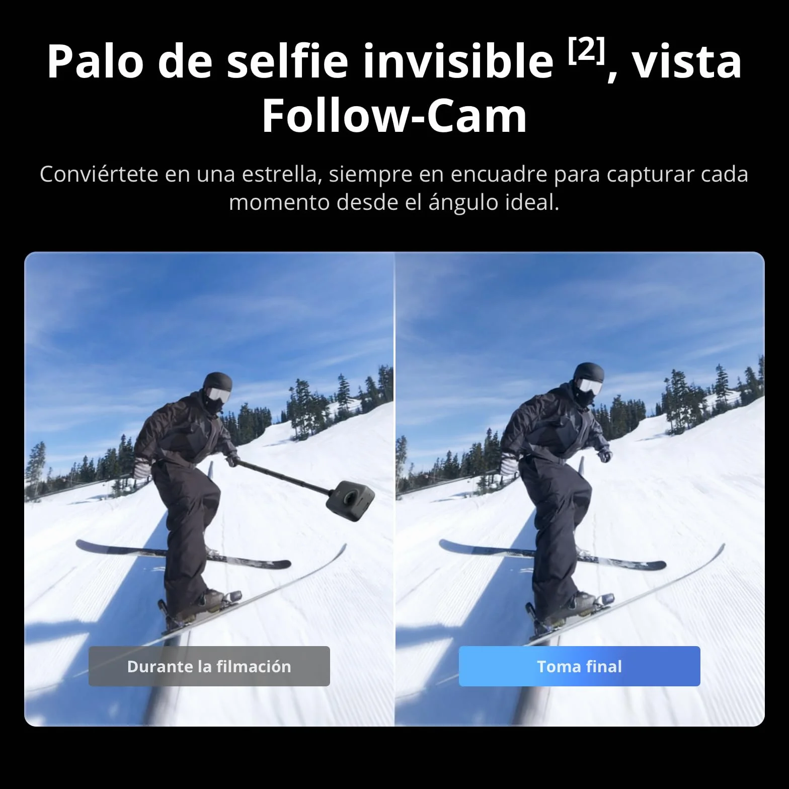DJI Osmo 360 Cámara 360° 1 Pulgada 8K Nativo 4K/120fps 170° Boost Kit Selfie 1.2m Batería Extendida 2 Baterías