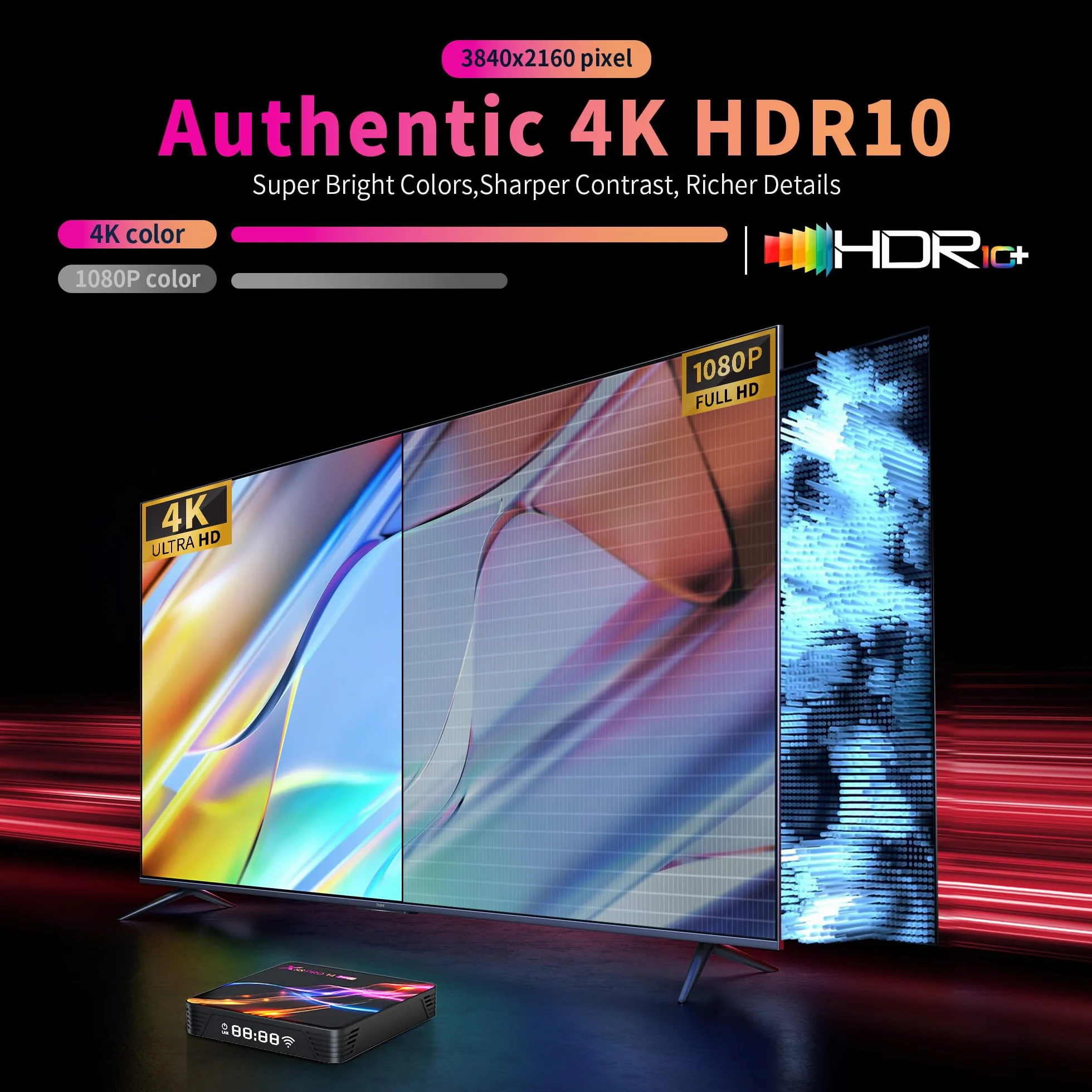Android TV Box 4GB RAM 32GB ROM RK3528 Quad-Core 64bit Cortex-A53 4K 2.4G/5G Dual-Band WiFi Ethernet USB 3.0/2.0 Smart Box
