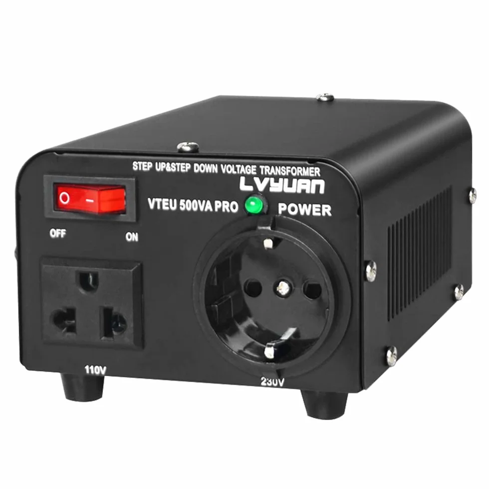 Cantonape 500VA Convertidor de Voltaje - Salida 110/220 Voltios CA - Transformador de Núcleo Toroidal EEUU de 500 Vatios