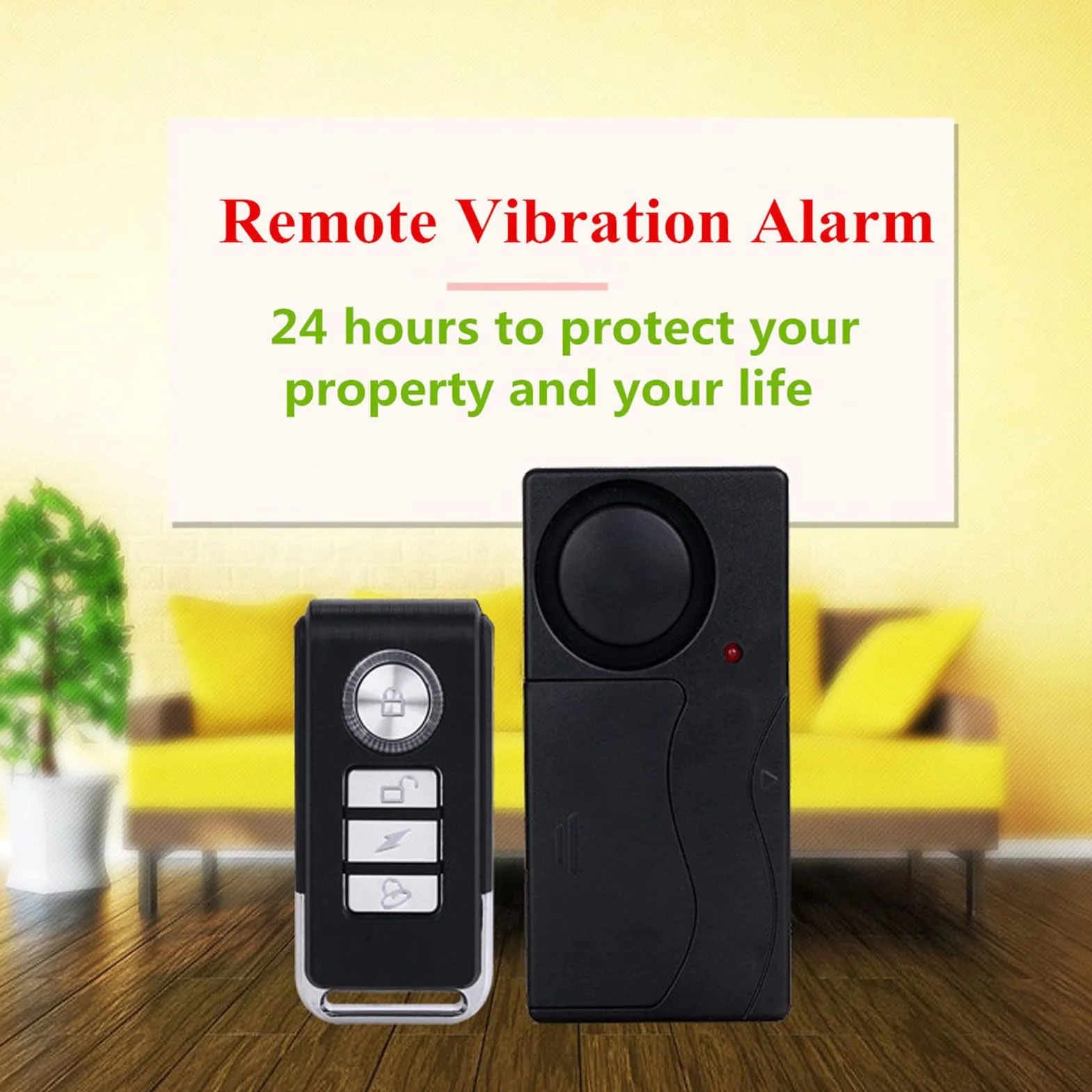 Mengshen Inalambrico Antirrobo Vibracion Puerta Ventana Alarma Sensor de Movimiento Alarma con 2 Mandos a Distancia para Bicicletas EBikes Scooter Coche (4 sensores con 2 mandos a Distancia)