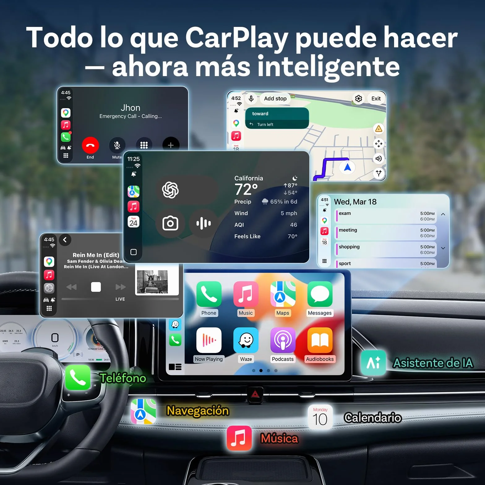 Ottocast Mini Cube 3.0 Adaptador CarPlay Inalámbrico – Dongle USB-C Ultra Mini, Reconexión Automática 5–8 s, Memoria para Dos Teléfonos, Convierte CarPlay y Android Auto por Cable a Inalámbrico