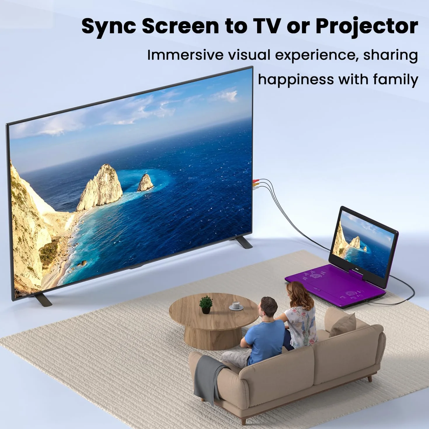 ieGeek Reproductor de DVD portátil de 16.9 pulgadas con pantalla giratoria de 14.1 pulgadas, entrada HDMI, batería recargable de 6 horas, sin región, reproducción USB/SD, regalo ideal para personas