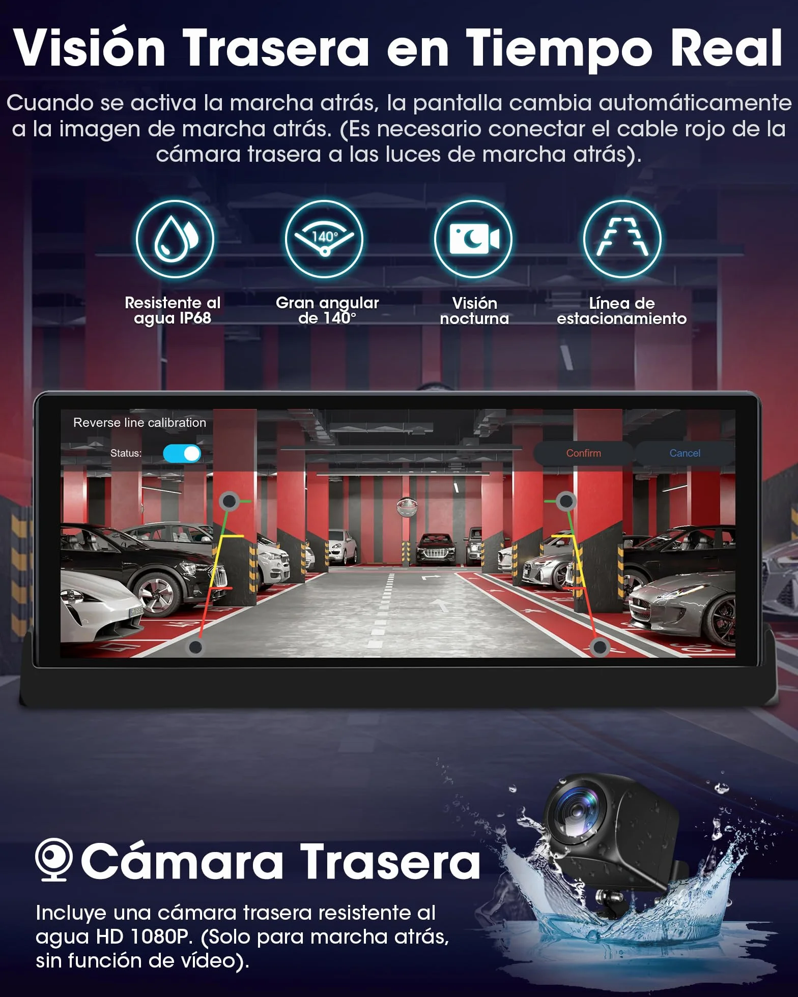 2026 Exclusividad Pantalla Carplay Android Auto Inalambrico, Universal Pantalla Coche Táctil de 10,26 Pulgadas Carplay Coche con Cámara de Marcha Atrás, p antalla Android Auto con Navegación GPS
