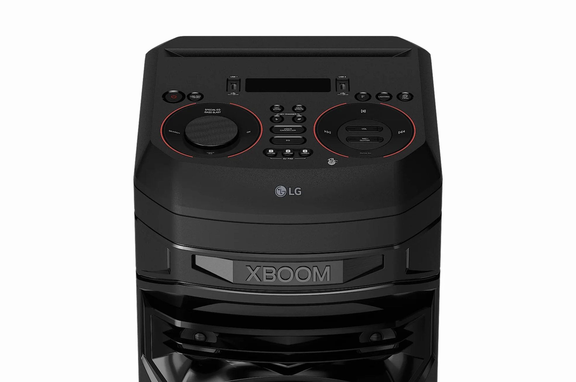 LG XBOOM RNC5 Altavoz Bluetooth Alta Potencia USB Funciones DJ Karaoke Luces LED 3 Altavoces Negro