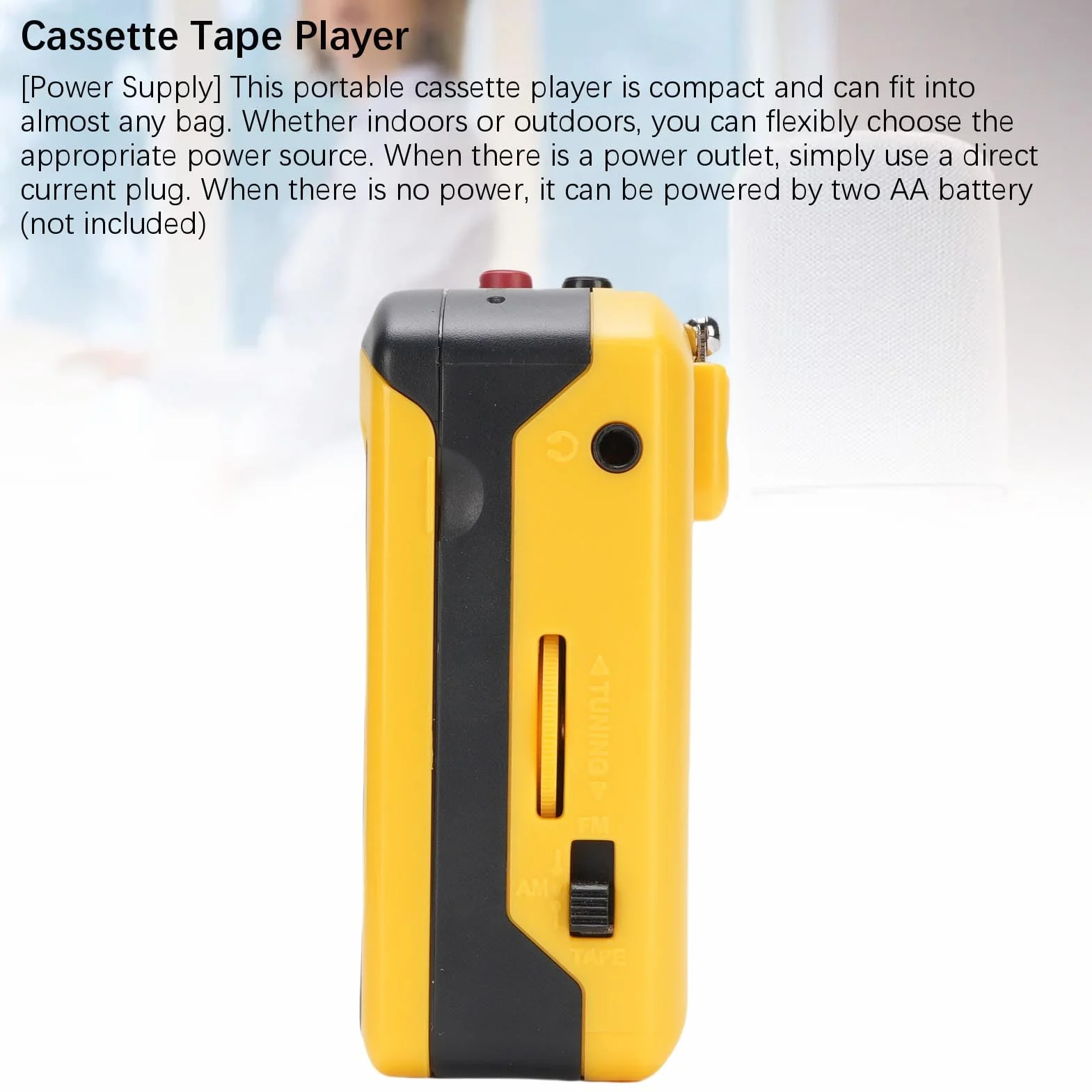 Reproductor de Cassette Portátil con Radio AM/FM, Bluetooth y Grabación Retro