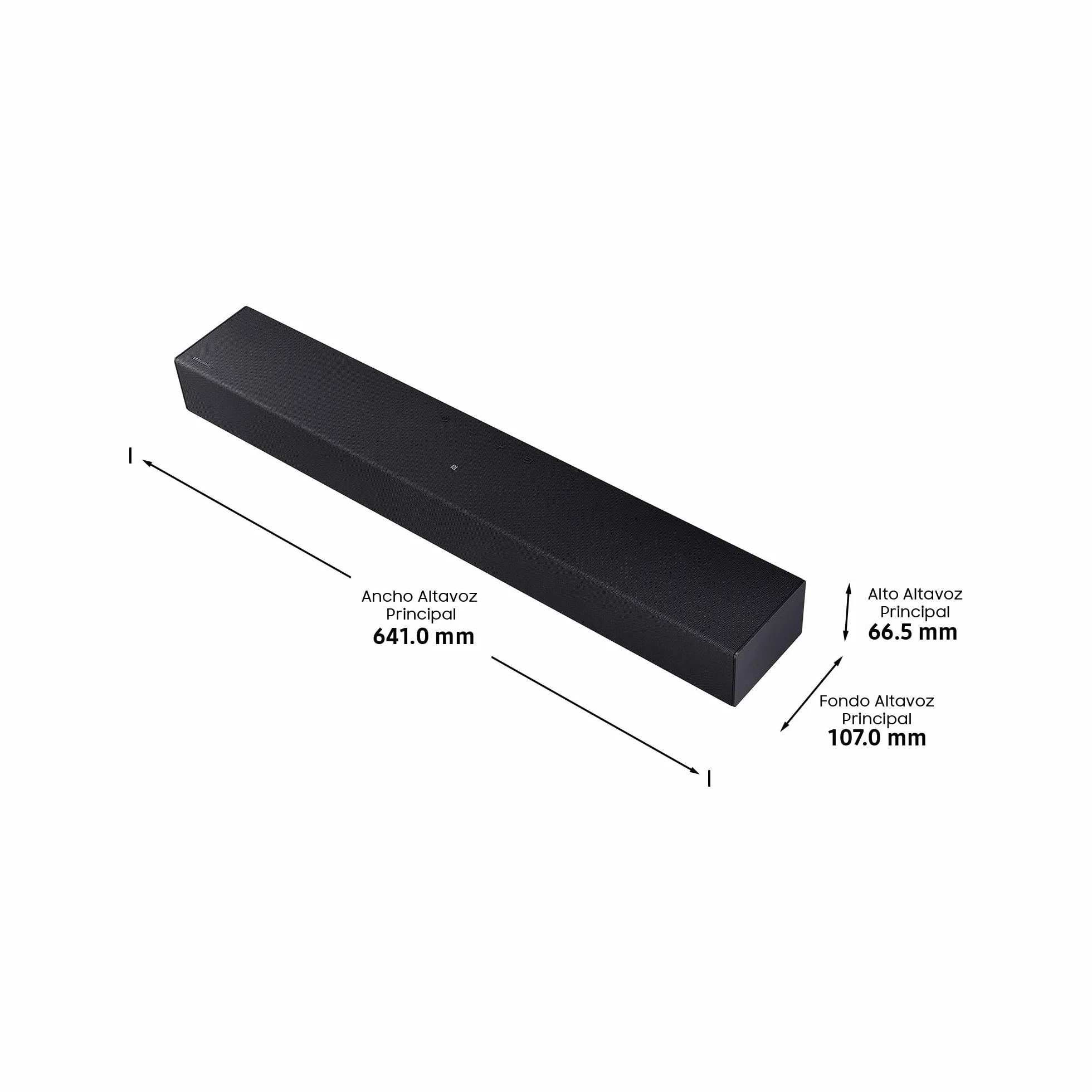 Samsung Barra de Sonido HW-B400F/ZF 2.0ch Woofer Integrado Modo de Juego Bluetooth Negro