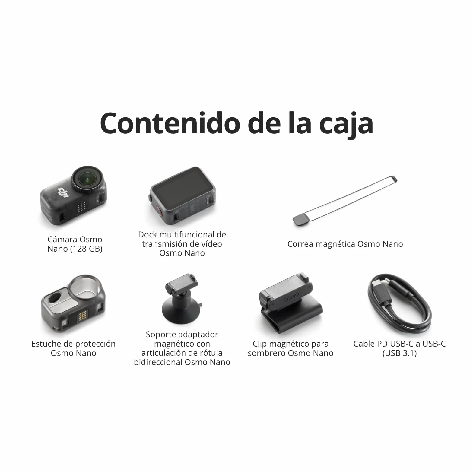 DJI Osmo Nano 128 GB Cámara 4K Vlogging Sensor 1/1.3 Pulgadas 143° Campo Visión Amplio