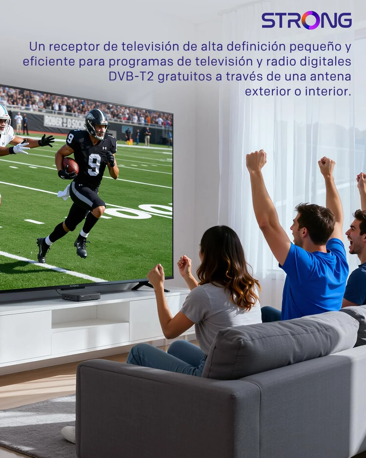 STRONG SRT420 TV Box Android TV 4K DVB-T2 2GB RAM 8GB Almacenamiento Chromecast Integrado WiFi HDR10+