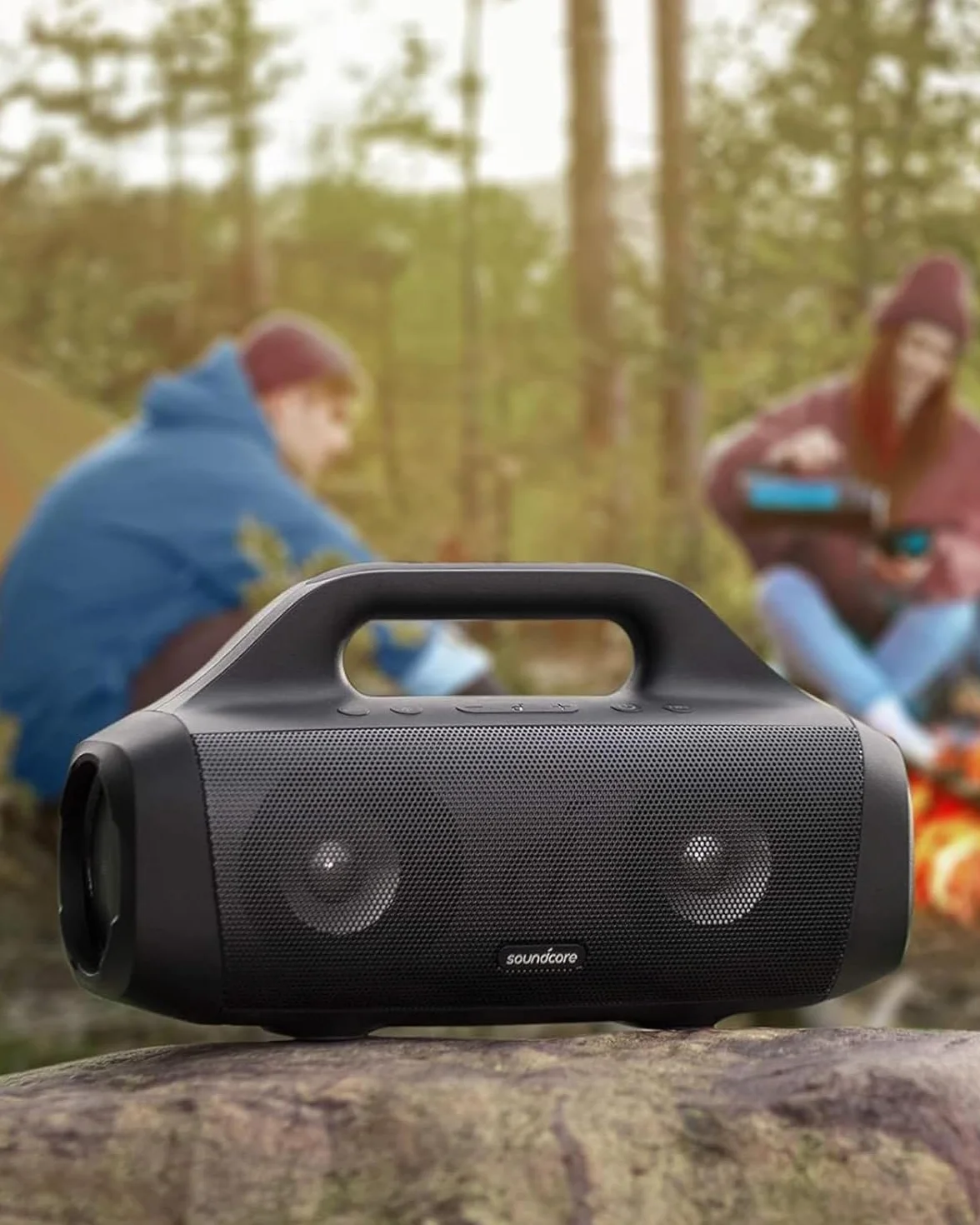 Soundcore Motion Boom Altavoz Bluetooth Potente de 30W, con Diafragma de Titanio, Tecnología BassUp, Resistente al Agua IPX7, 24h de Reproducción, App, para Exteriores y Camping, Altavoz portátil