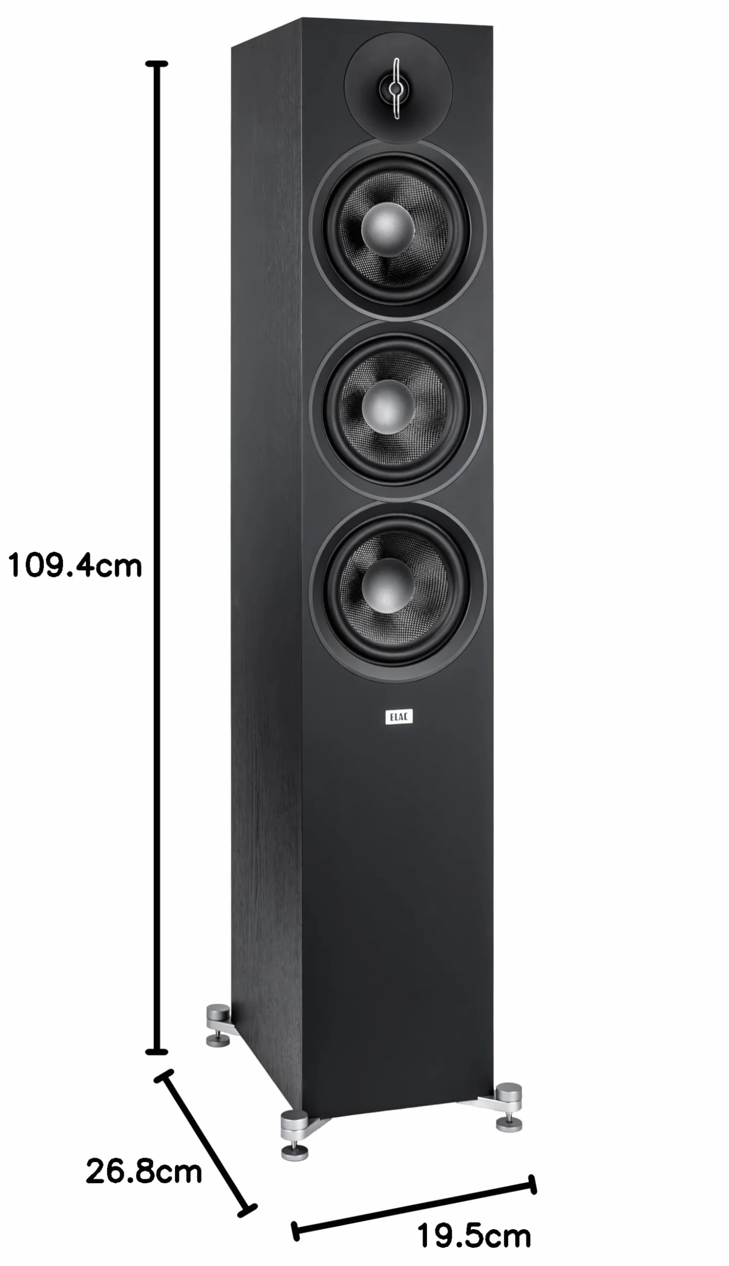 Elac Debut F6.3 - Altavoz Columna: Ideal para transmitir música a través de su Sistema estéreo, también en el Marco de un Sistema Envolvente 5.1, Sonido Legendario, diseño Elegante - Altavoz pasivo