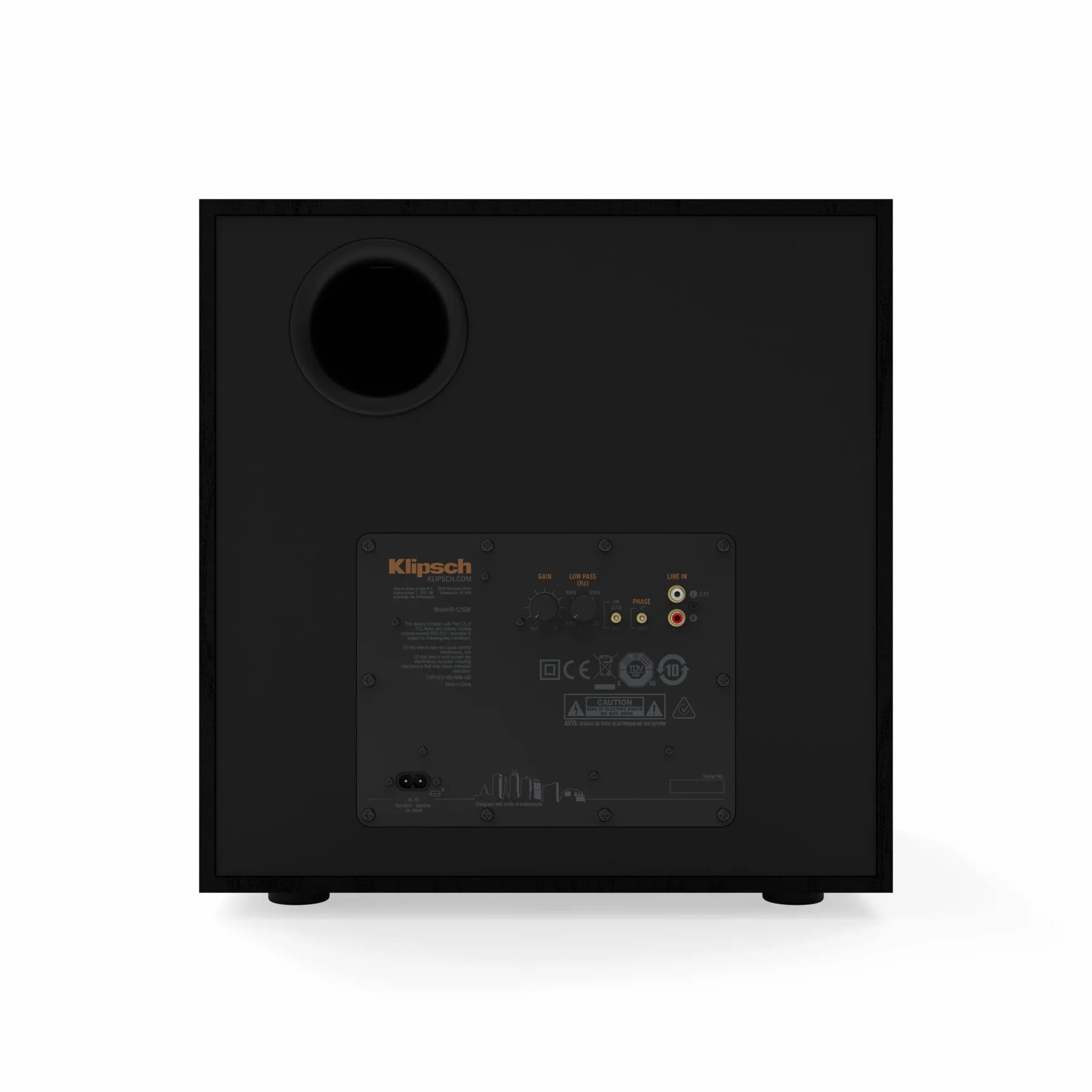 Klipsch R-121SW Black - Subwoofer activo de 12 pulgadas en color negro amplificador digital 200W/400W
