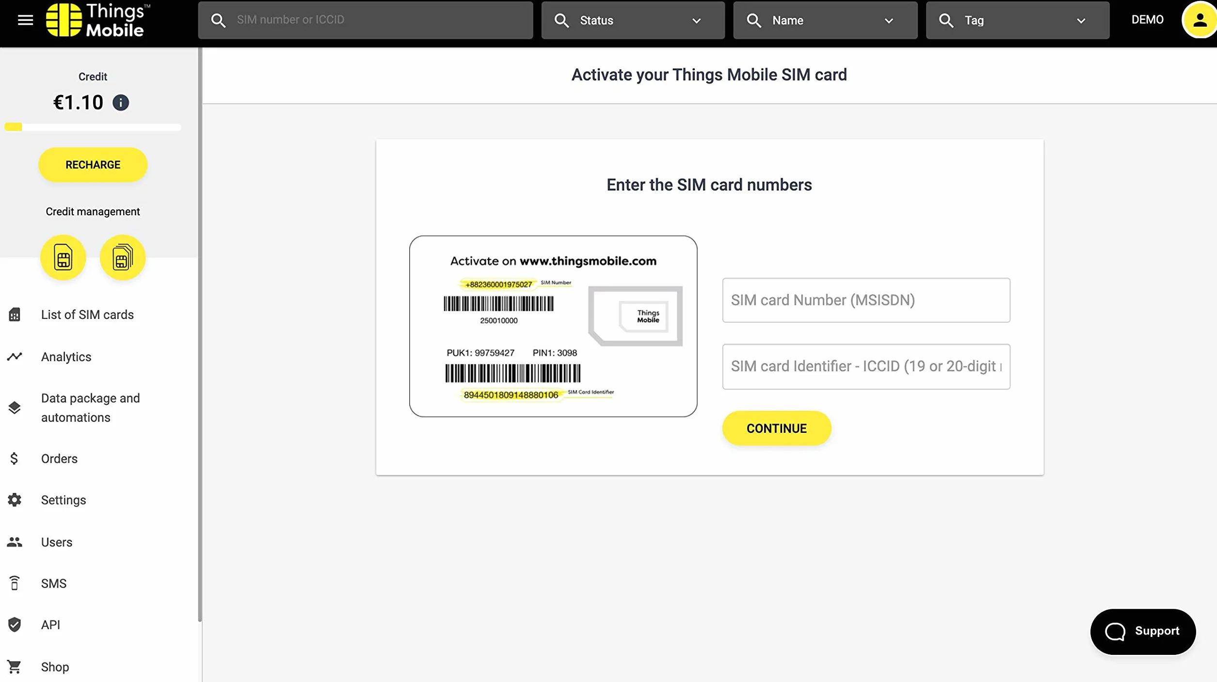 Things Mobile Tarjeta SIM para GPS Tracker Localizador Vehículos GSM 2G 3G 4G Cobertura Global 16€ Crédito