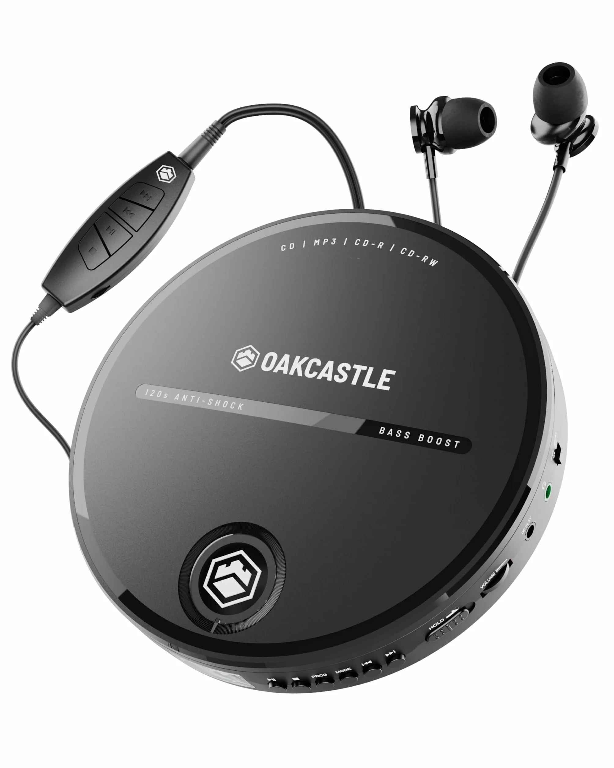 OAKCASTLE CD10 Reproductor CD Portatil con Bateria 7 Horas Auriculares Antichoque