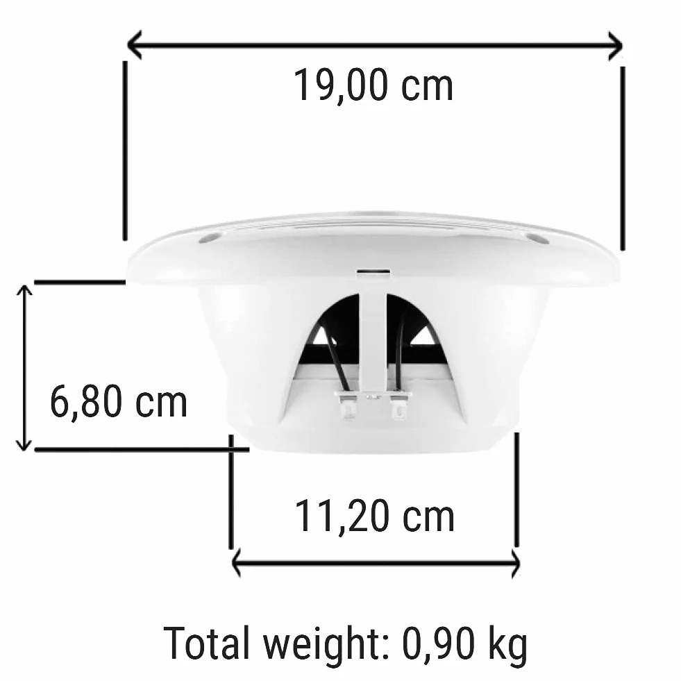 2 Altavoces Marinos Compatible con Boss Audio MR60W 2 vias 6.5" 16.50 cm 165 mm 100 vatios rms 200 vatios máx Barco Piscina mar Impermeable, Pareja + 5 Stickers Gratis