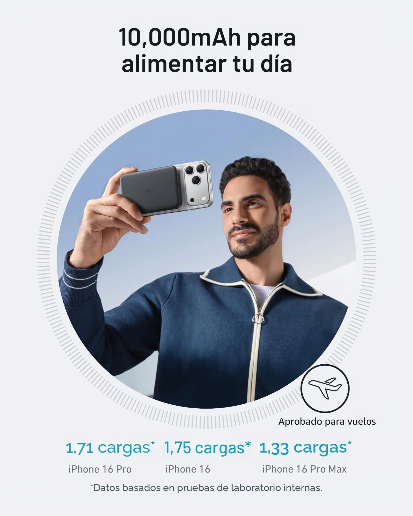 Anker MagGo Power Bank, Batería magnética ultradelgada de 10000 mAh, Certificado Qi2, Cargador Portátil 15 W, Cargador Compatible con MagSafe, diseño ergonómico, para iPhone 17/16/15/14 Series