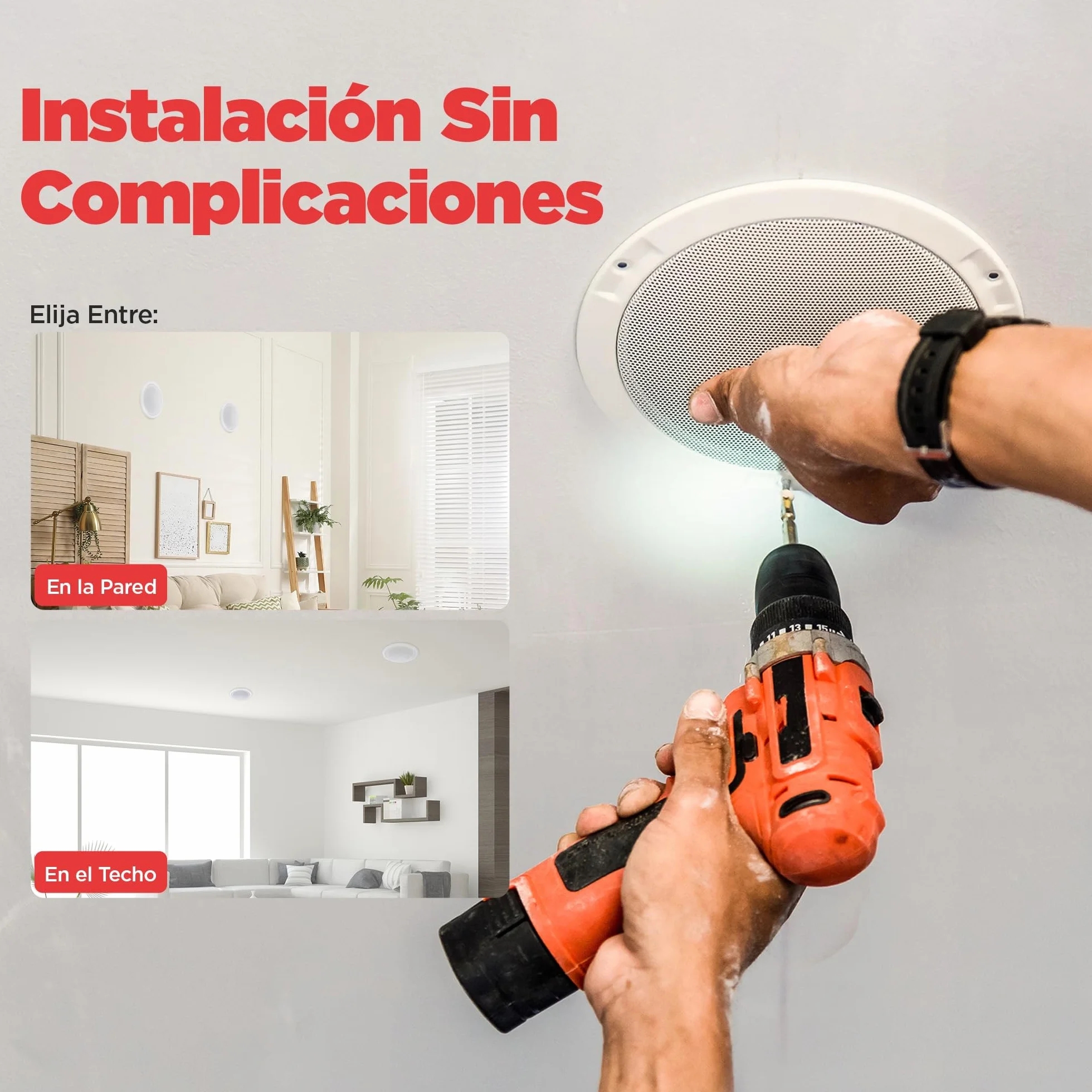 Pyle Altavoces empotrables 8" 250W Dos vías Estéreo Amplificador 4 Canales