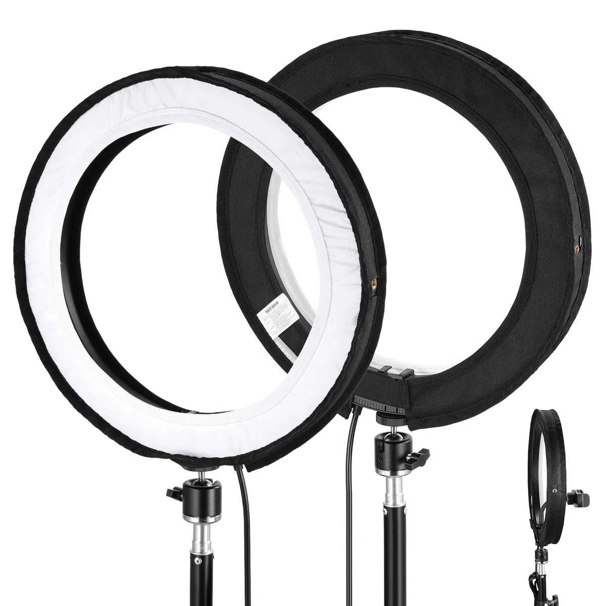 NEEWER Difusor de Anillo Luz Solo para 12" RH12B RH12C Anillo de Luz, Softbox de Luz de Video Elástico Sock para Luz Suave y Uniforme, Sin Fugas de Luz, Paño Blanco para Transmisión/Grabación, NS008