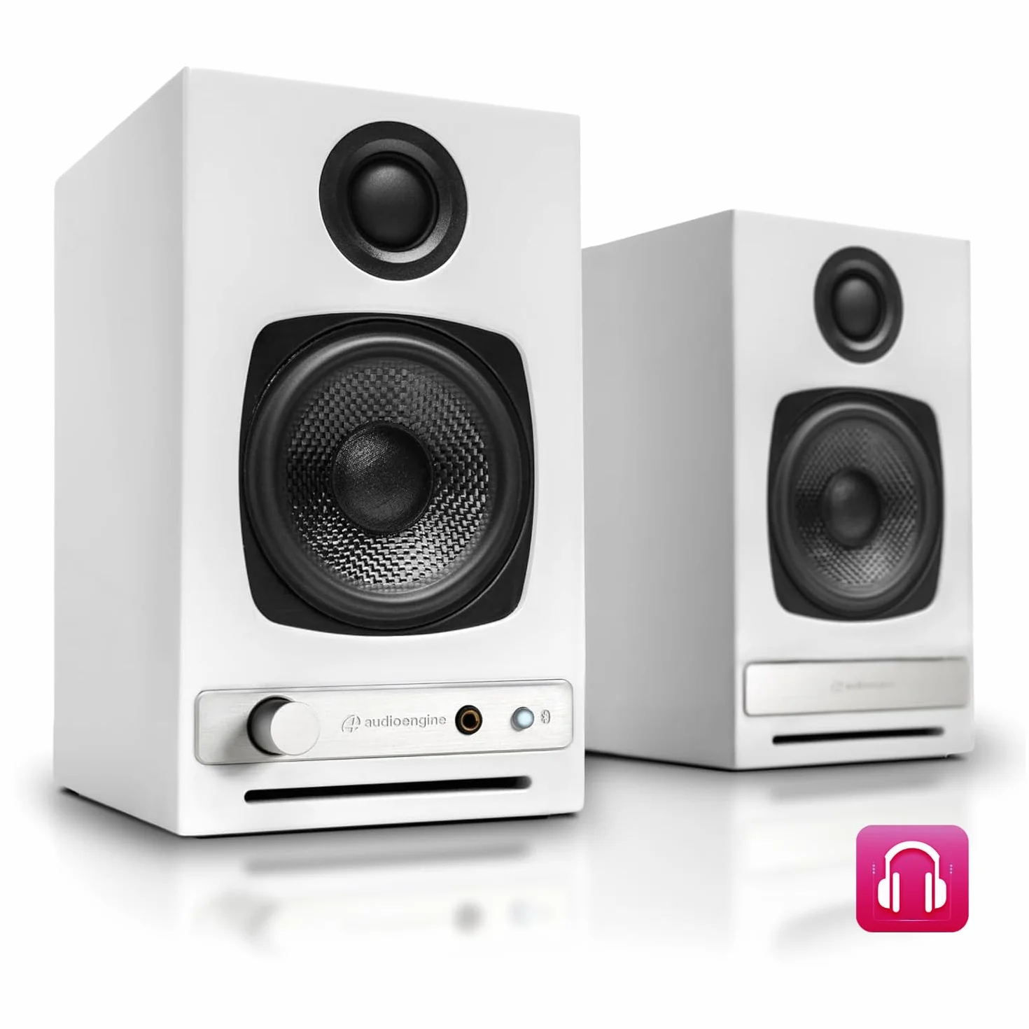 Audioengine HD3 60W Enceintes de Bureau Bluetooth aptX HD DAC 24 bits USB Blanc