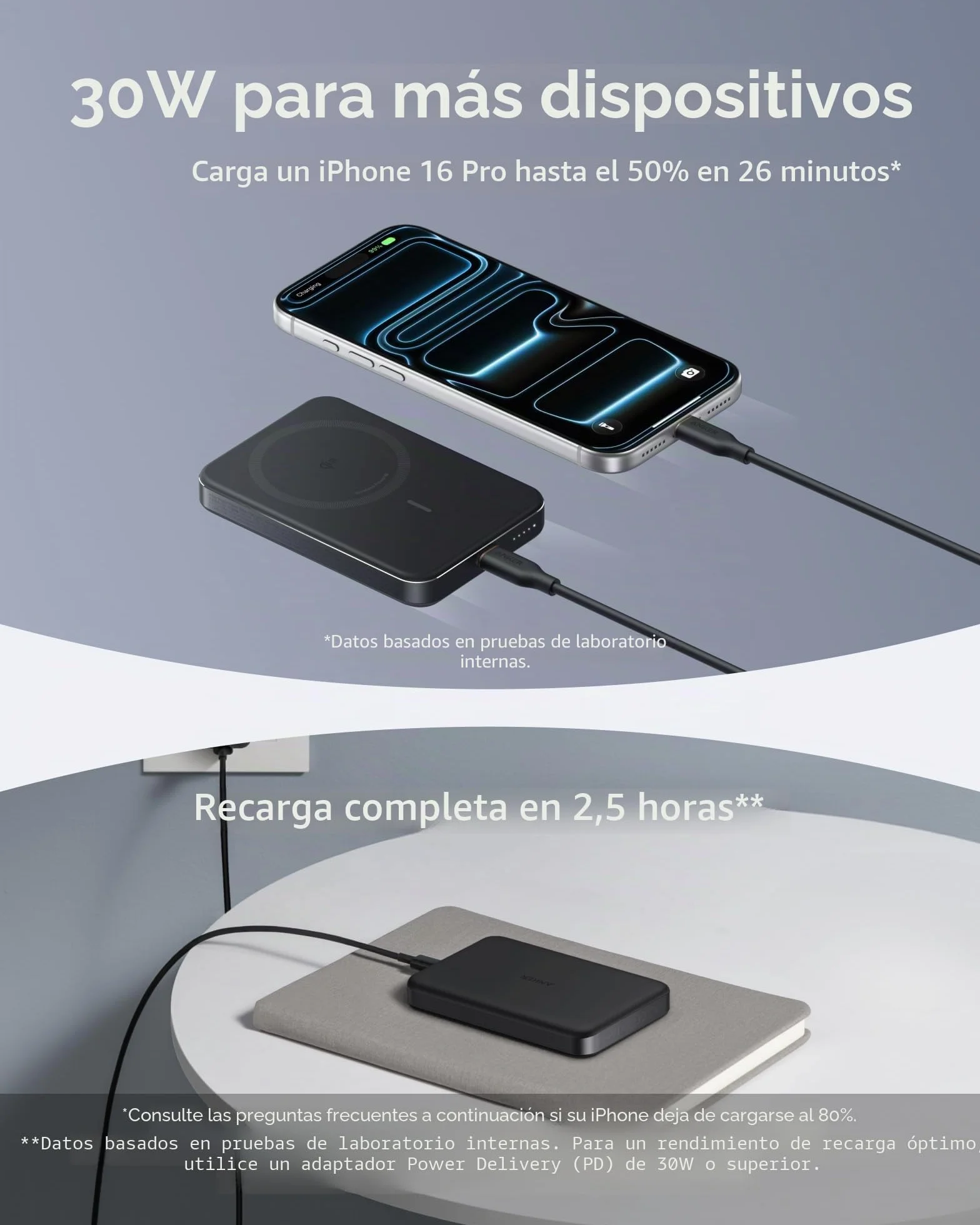 Anker MagGo Power Bank, Batería magnética ultradelgada de 10000 mAh, Certificado Qi2, Cargador Portátil 15 W, Cargador Compatible con MagSafe, diseño ergonómico, para iPhone 17/16/15/14 Series