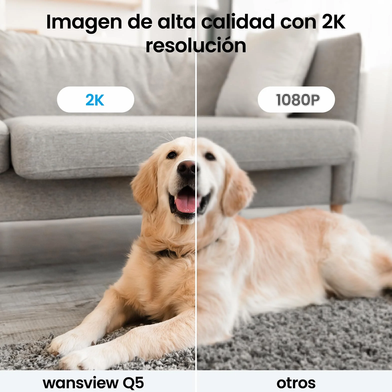 wansview 2K Camara Vigilancia WiFi Interior - 2Pack Camaras Vigilancia Domicilio WiFi 360° para Perros, Seguimiento del Movimiento, Detección de Humano, Grabación Continua, Audio Bidireccional