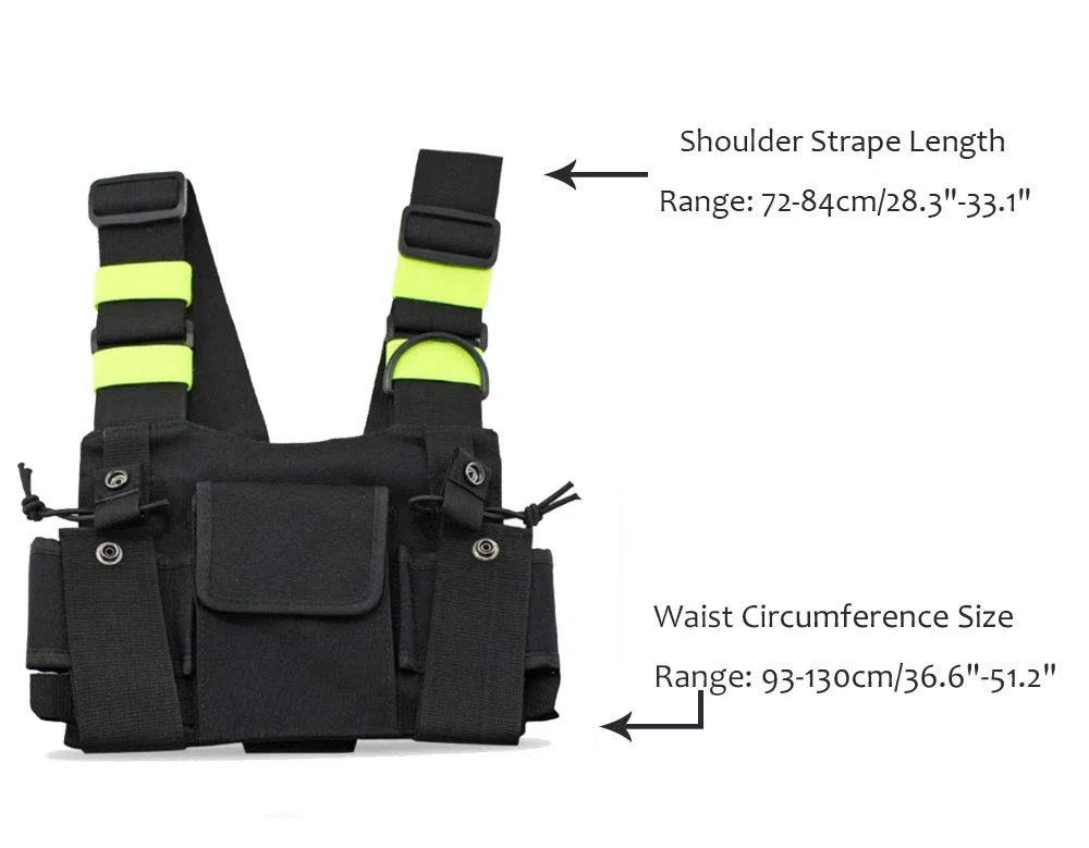 Arnés de Radio Universal, Bolsillo Inalámbrico Ajustable para Mochila con Paquete de Walkie Talkie
