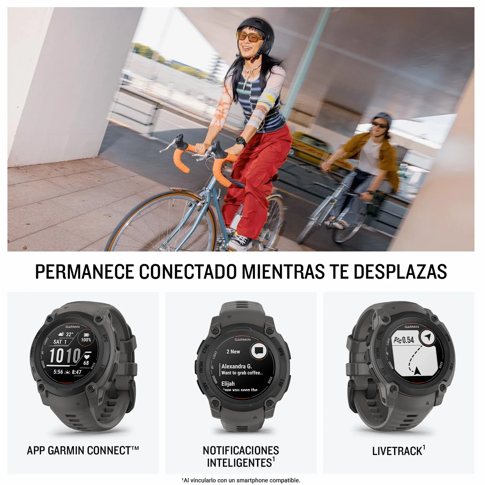 Garmin Instinct E, Reloj Inteligente con GPS, 40 mm, Resistente al Agua, Aplicaciones Deportivas integradas, Monitorización de la Salud, Notificaciones Inteligentes, Negro