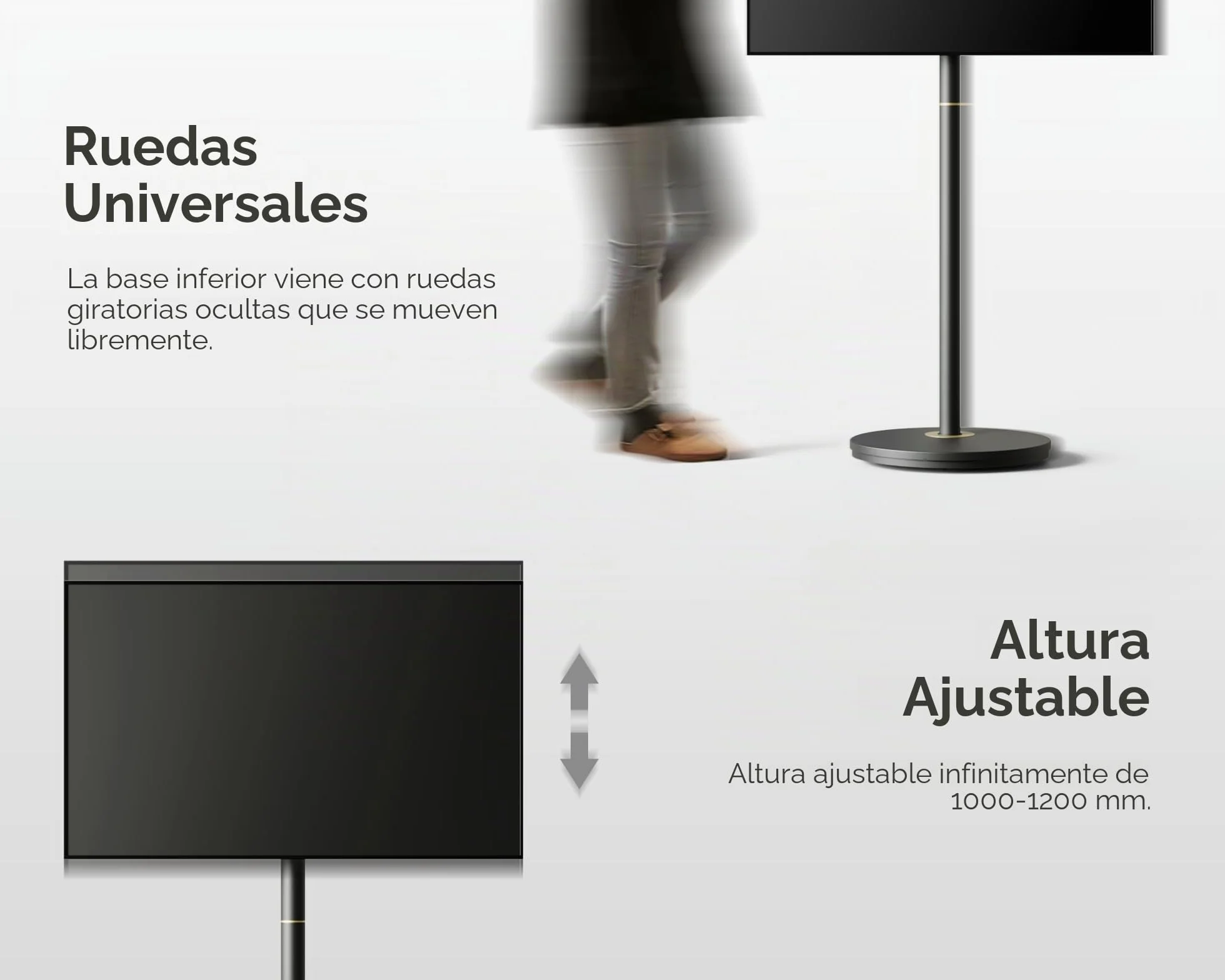 FITUEYES Soporte TV Pie para TV 24-48 Pulgadas Altura Regulable VESA 200x200 mm 20 kg Negro