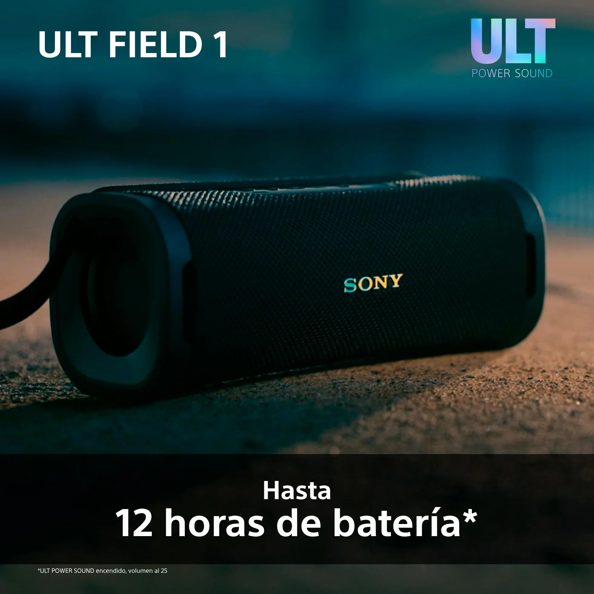 Sony ULT Field 1 Altavoz Bluetooth portátil IP67 Resistente a los Golpes 12H Batería Negro