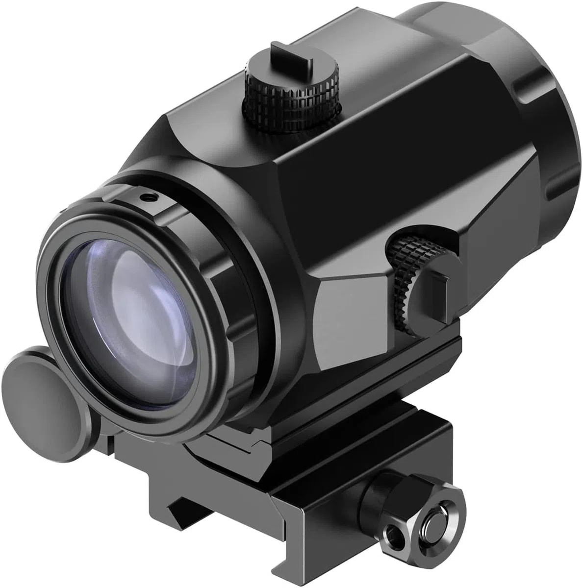 Feyachi M40 Mira de Punto Rojo 3X Lupa de Punto Rojo con Montura abatible a un Lado, Ajuste de Enfoque, Ajustable en Distancia y elevación, 37/40MM de Altura, Sólo para Actividades Deportivas