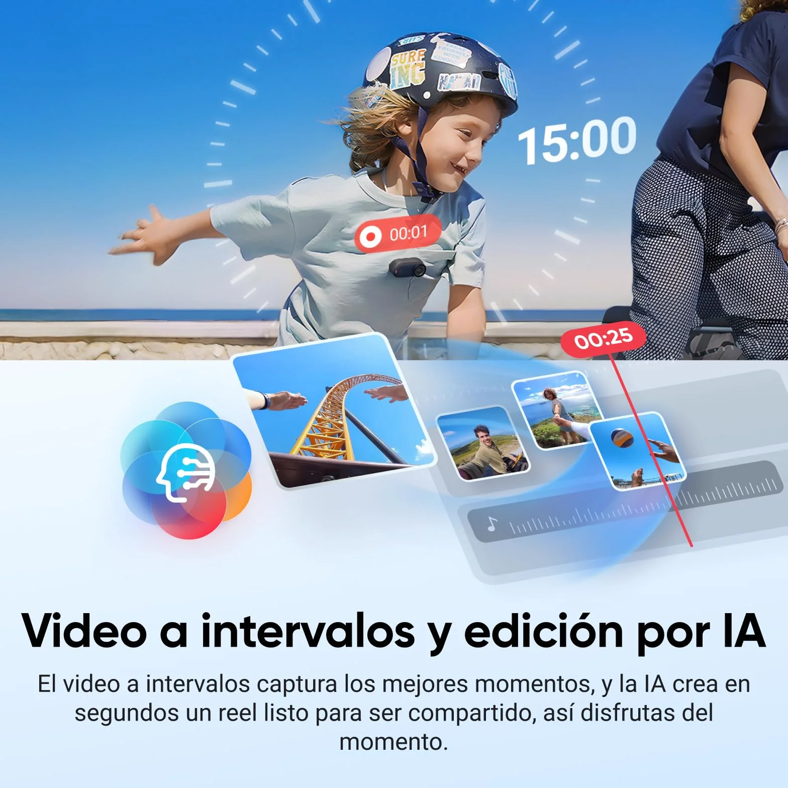 Insta360 GO 3S Negro 128GB Cámara Vlogging 4K POV Manos Libres Impermeable 10M 140 Min Batería