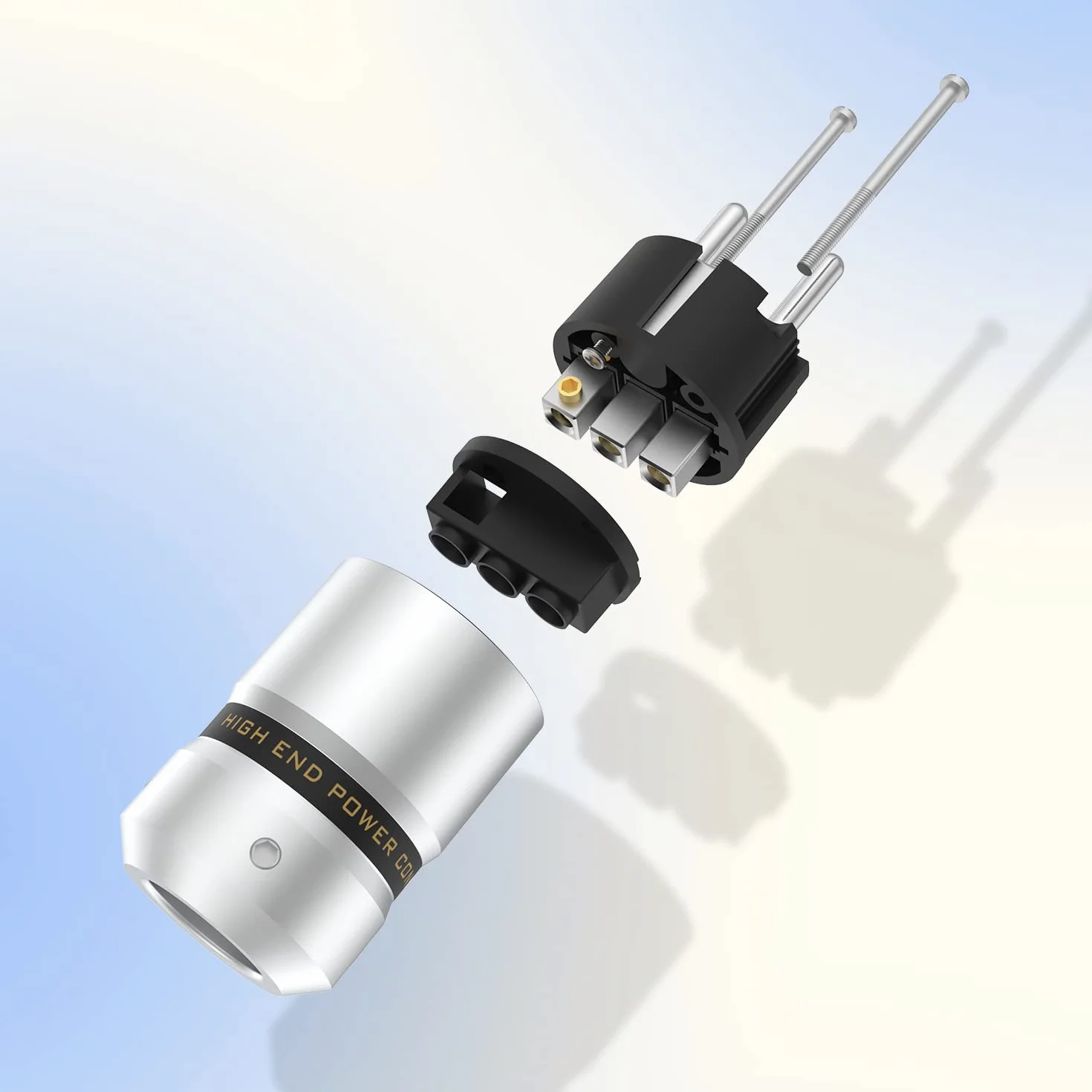 Tertullus 1 par conectores Schuko chapados en rodio acoplamiento IEC diámetro 18 mm