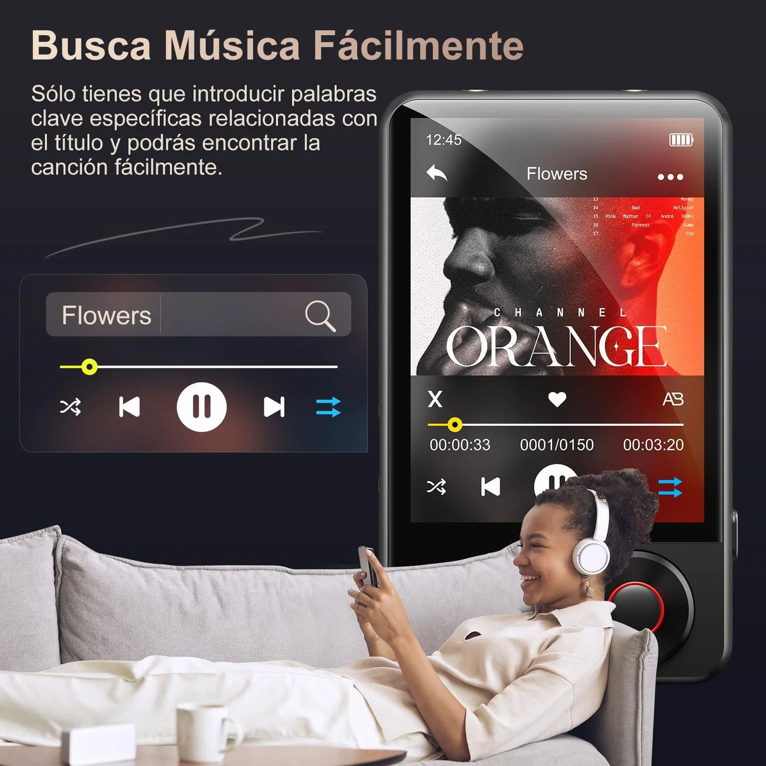 MECHEN 128 GB Reproductor MP3 Bluetooth 5.3 Pantalla Táctil 2,4 Pulgadas Radio FM
