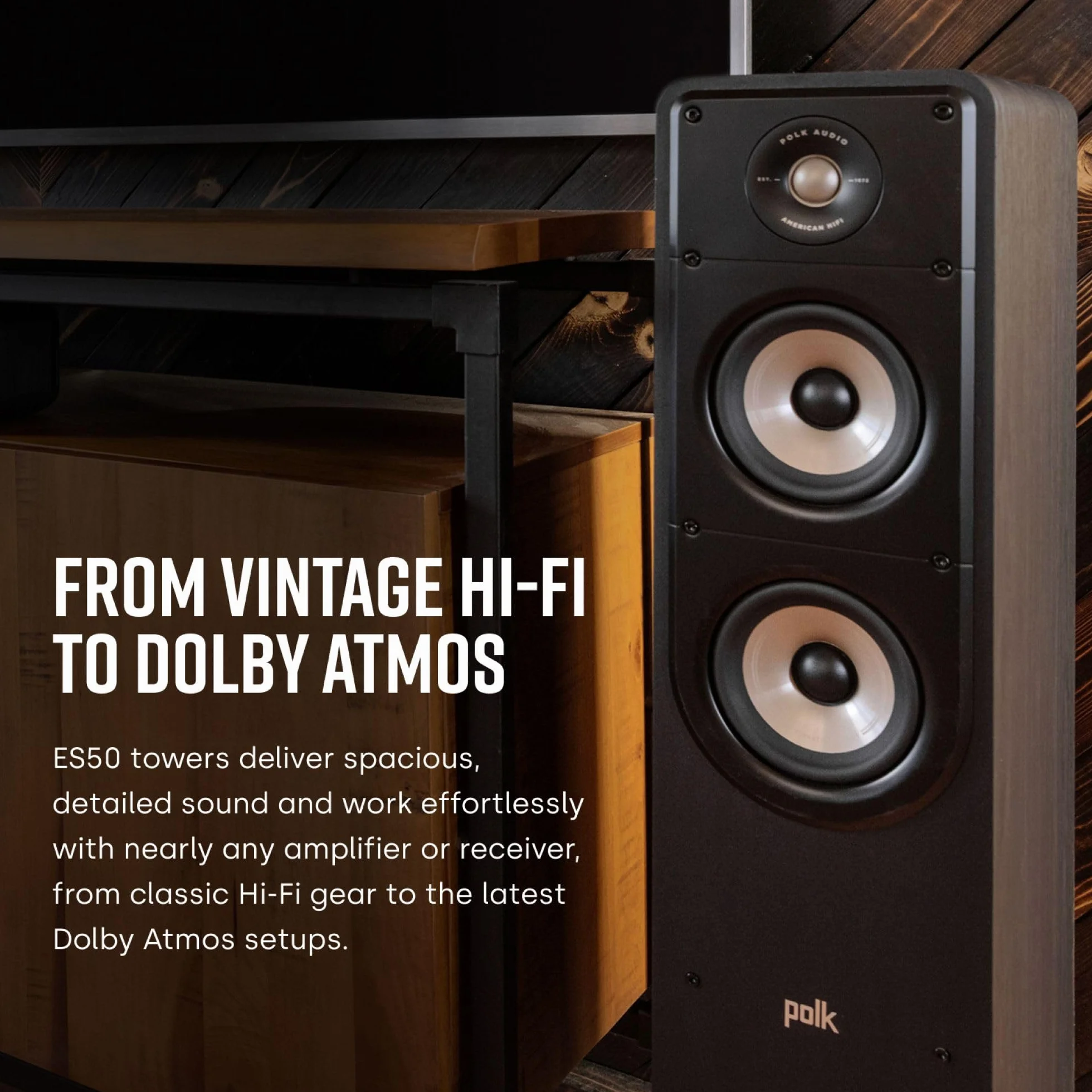 POLK AUDIO Signature Elite ES50 Altavoz de Suelo Hi-Fi, Blanco
