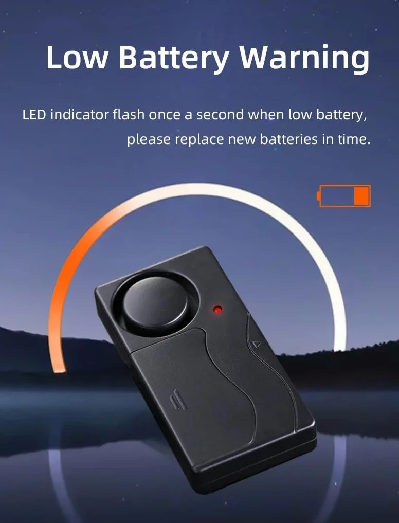 Mengshen Inalambrico Antirrobo Vibracion Puerta Ventana Alarma Sensor de Movimiento Alarma con 2 Mandos a Distancia para Bicicletas EBikes Scooter Coche (4 sensores con 2 mandos a Distancia)