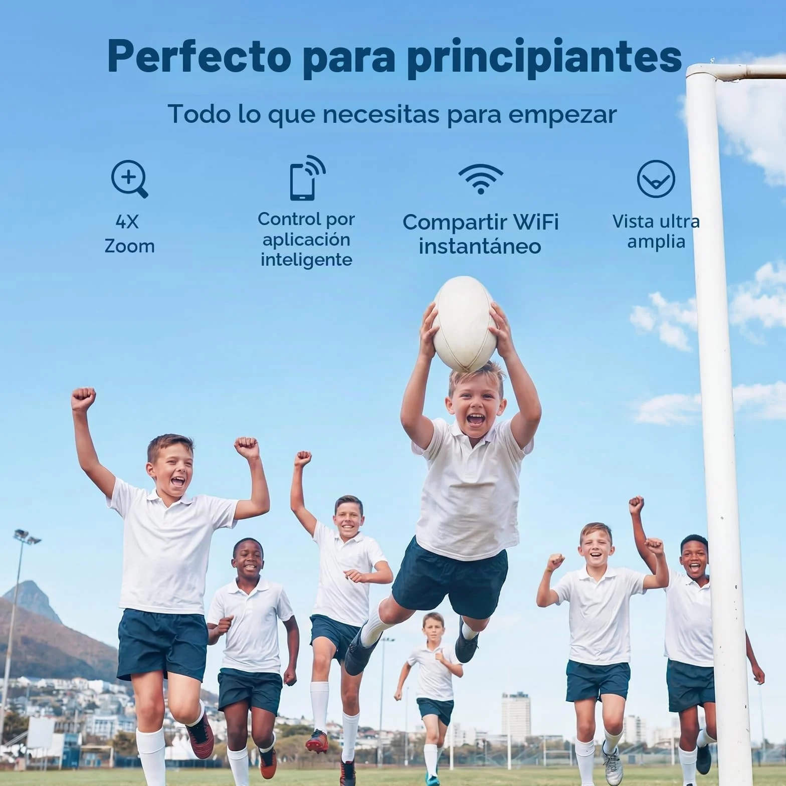 AKASO EK7000 Cámara Deportiva 4K 20MP WiFi 170° Gran Ángulo EIS Control Remoto 2.4G Sumergible 30M 2 Baterías 64GB