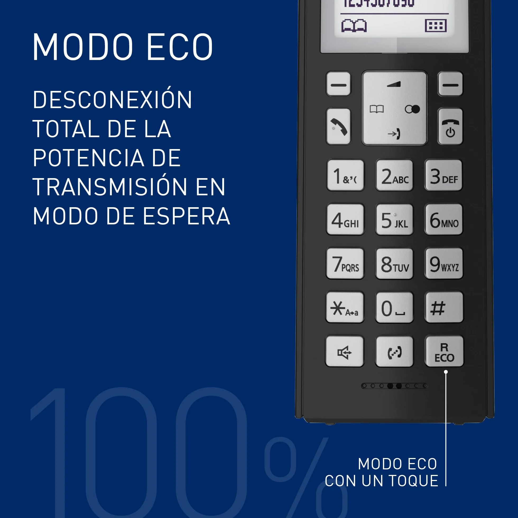 Panasonic KX-TGK210SPB Teléfono Inalámbrico Digital, Altavoz Manos Libres, LCD Blanco, Negro
