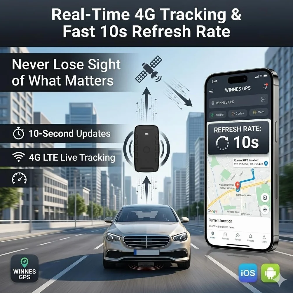 Localizador GPS para Coche 4G 20000mAh Magnético IP67 Tracker Seguimiento en Vivo