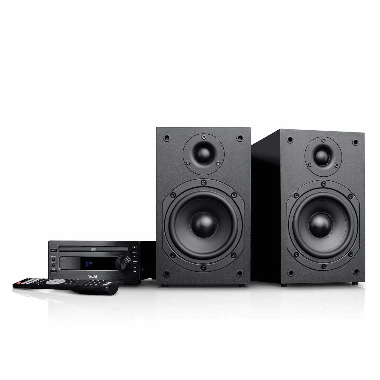 Teufel KOMBO 11 Minisistema estéreo de Alta fidelidad Bluetooth Reproductor de CD Radio Dab+ Altavoces de 2 vías Negro