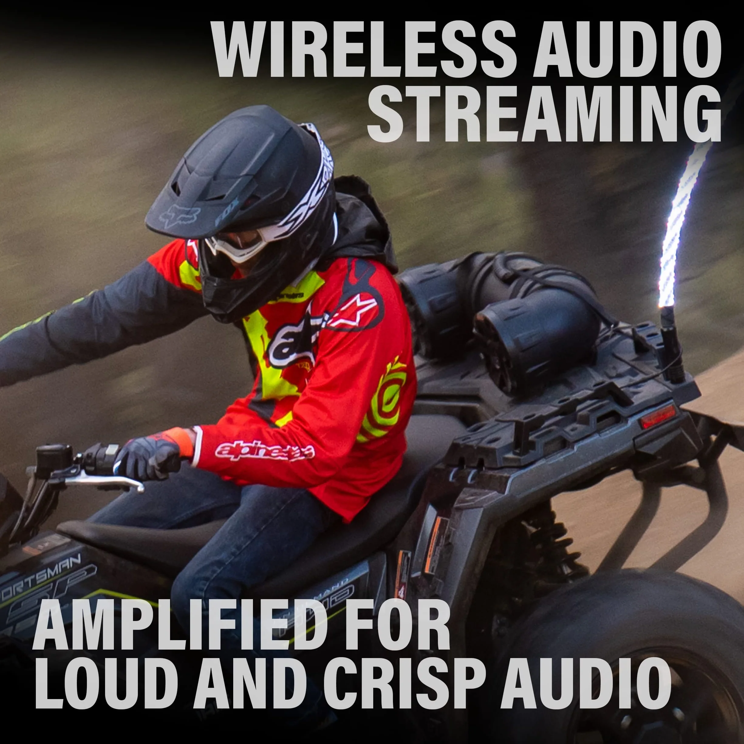 BOSS Audio Systems UTV4BRGB ATV UTV Sistema de sonido resistente a la intemperie, altavoces estéreo de 4 pulgadas, tweeters de 1 pulgada, amplificador integrado, rango completo, Bluetooth, iluminación