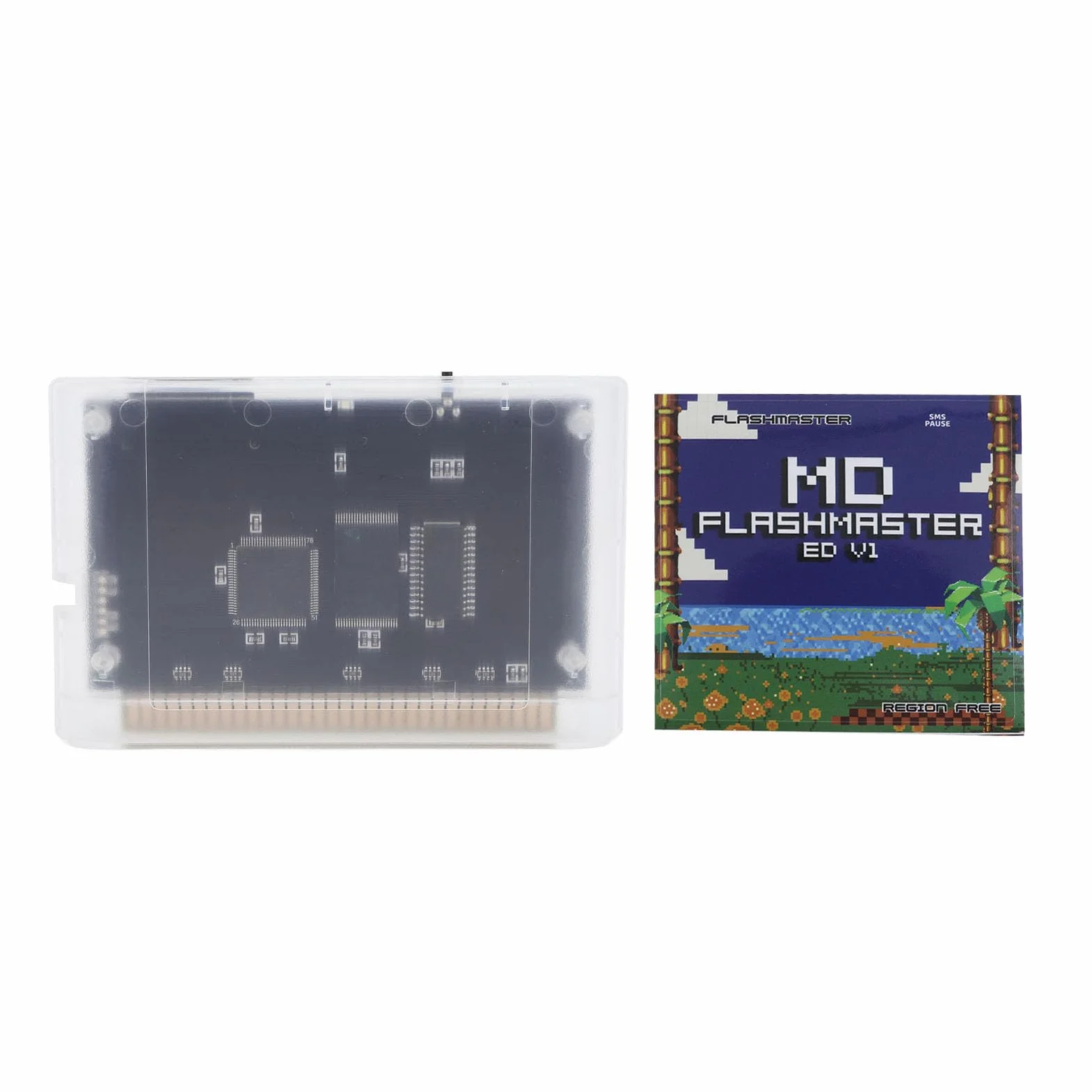 Videocasete para Juegos Mega Drive Genesis Master System 32X, Tarjeta de Juego 3000 en 1 con Tarjeta de Memoria, Soporte Versátil, de Región Flexible (Blanco transparente)