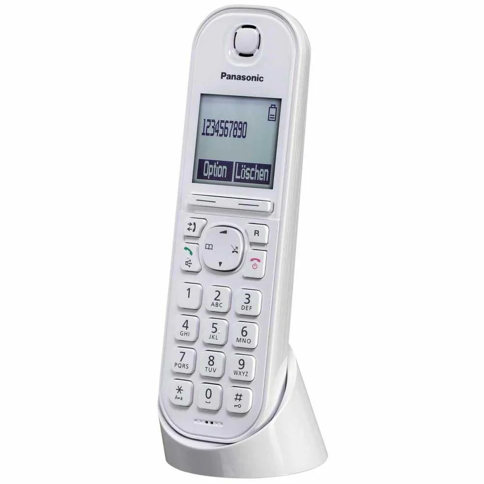 Panasonic Teléfono IP DECT KX-TGQ200GW (inalámbrico, compatible con Cat-iq 2.0, modo manos libres, bloqueo de llamadas, Eco-Plus, teléfono digital) blanco