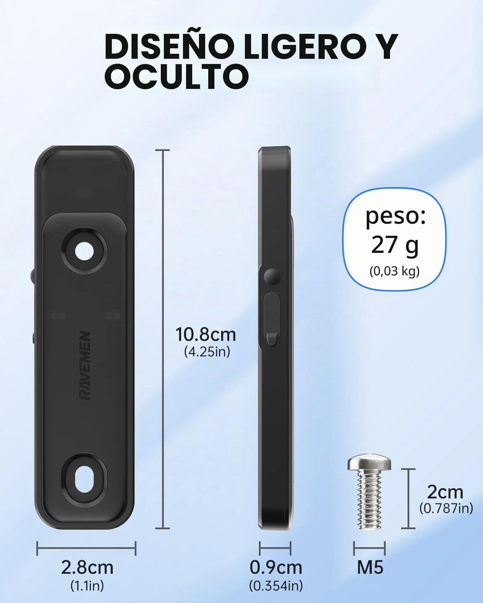 RAVEMEN Rastreador para Bicicleta Compatible con Find My(Sólo iOS), Antirrobo para Rastreador de Bicicleta, Accesorio para, Se Esconde Bajo el Portabidón Precise Positioning 27 Gramos Cuerpo Ligero