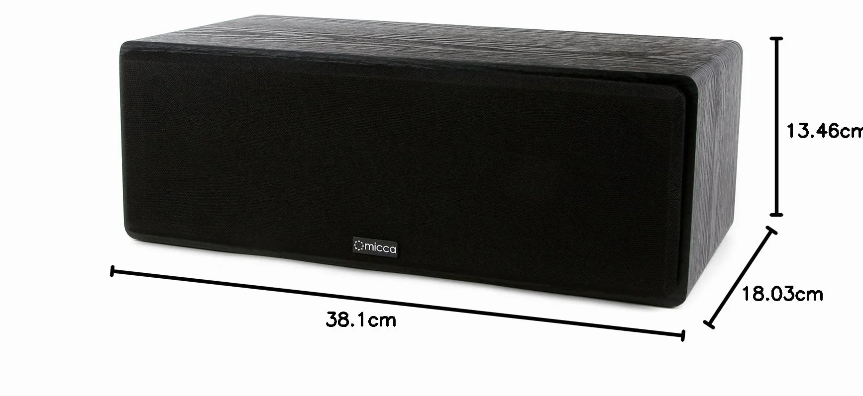 Micca MB42-C - Altavoz de Canal Central para Cine en casa, Sonido Envolvente, pasivo, de 2 vías (Negro, Cada uno)