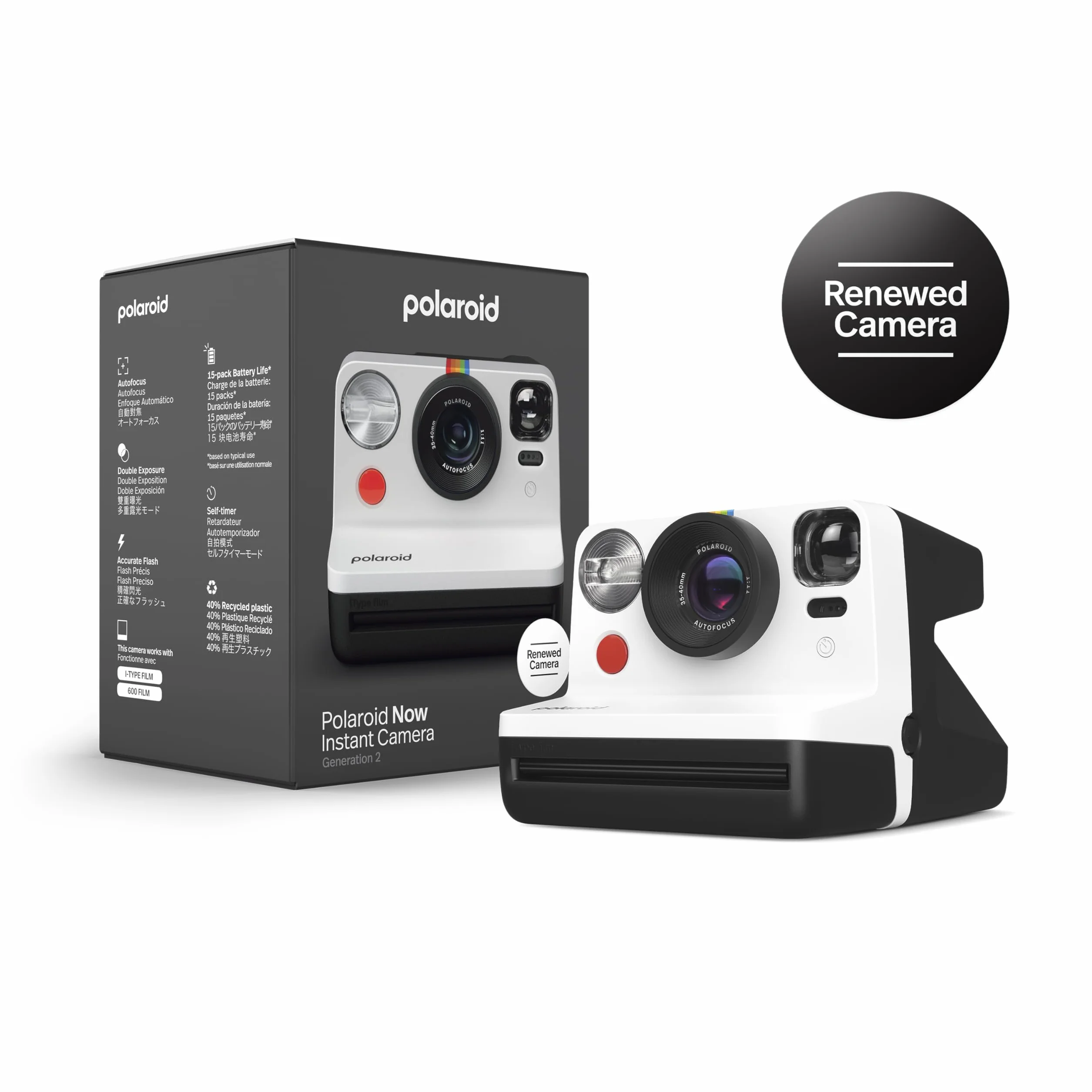 Polaroid Now Camara Instantanea Generation 2 Negro y Blanco