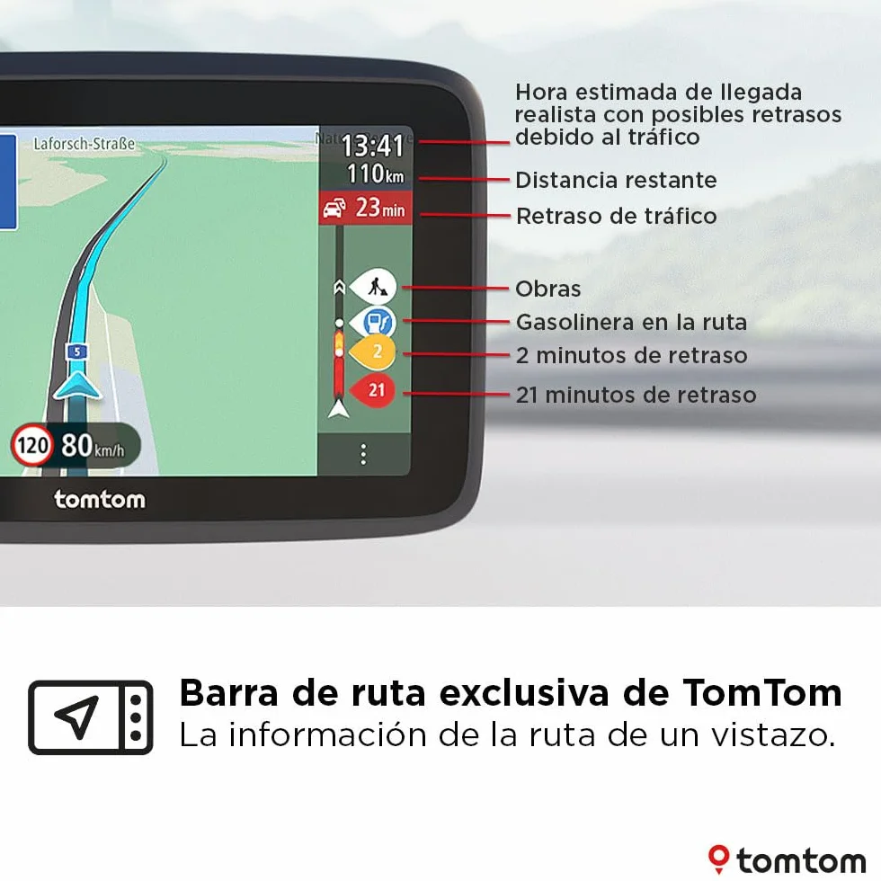 TomTom GPS Coche GO Advanced (6", con información de tráfico y Alerta de radares, actualizaciones de mapas del Mundo por Wi-Fi, indicación de carriles en Movimiento y Soporte Reversible Integrado)