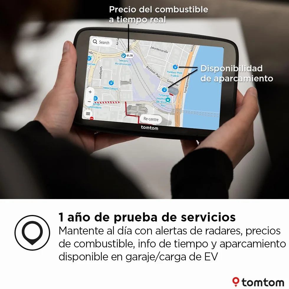TomTom GPS GO Navigator 7" Mapas Europa Tráfico Tiempo Real Alertas Radares Wi-Fi