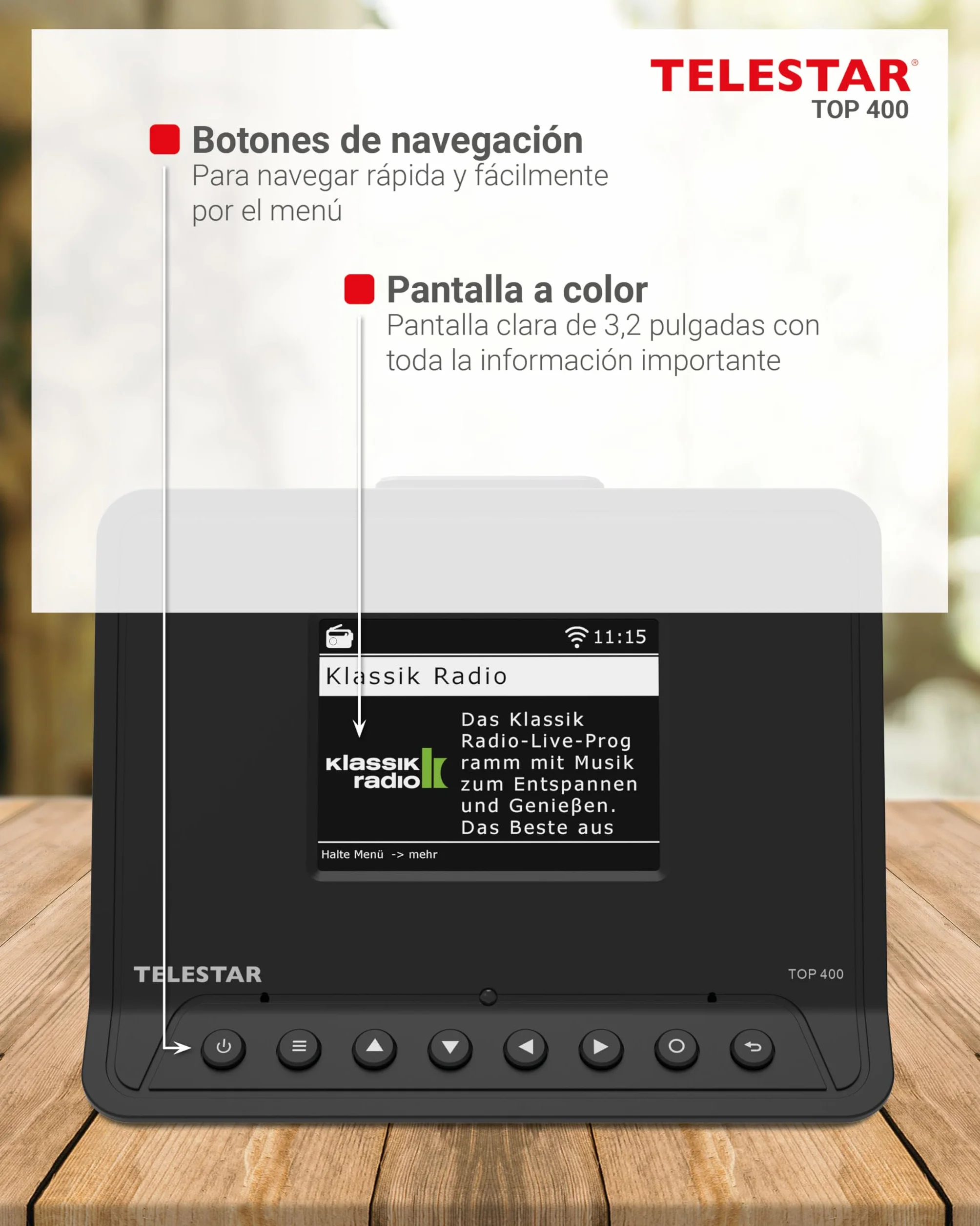 TELESTAR Top 400 – Adaptador HiFi para actualizar Equipos HiFi – Negro | Radio por Internet, DAB+, streaming, Bluetooth audio y transmisión, grabación USB, modo hotel y nocturno