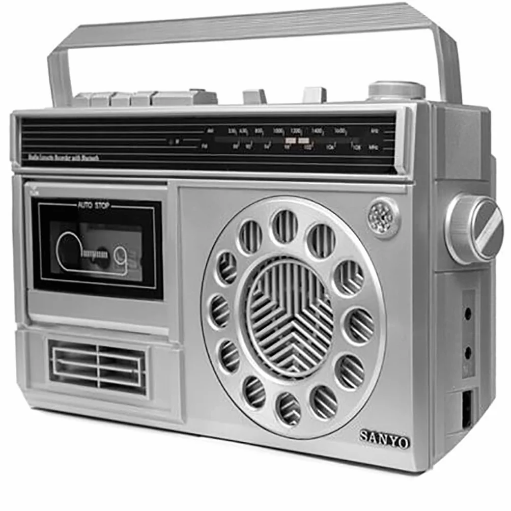 Radio Cassete Retro Grande AC/DC Sanyo Bluetooth Mic.
