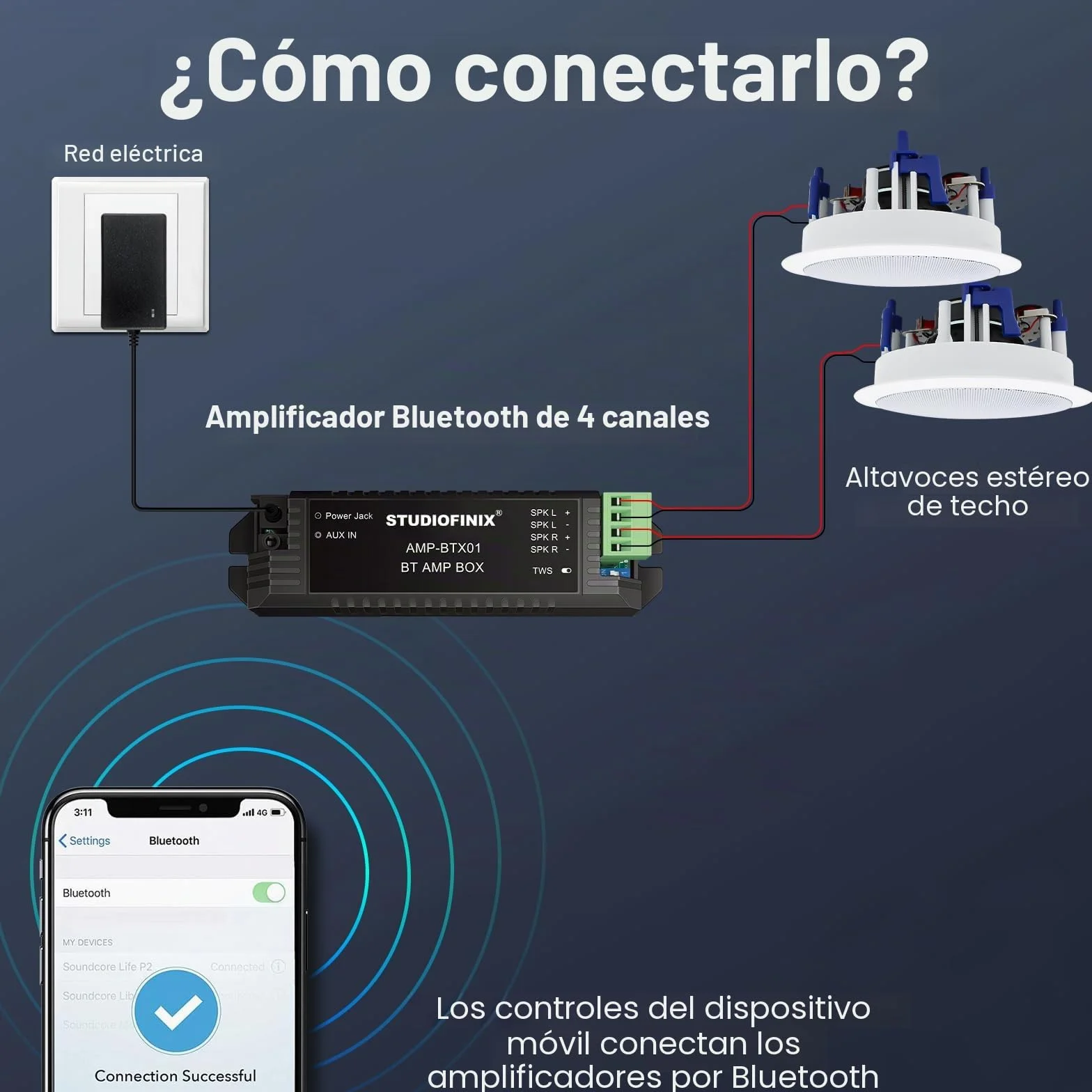 STUDIOFINIX Altavoces de techo Bluetooth 5.25 pulgadas 600W empotrados para hogar